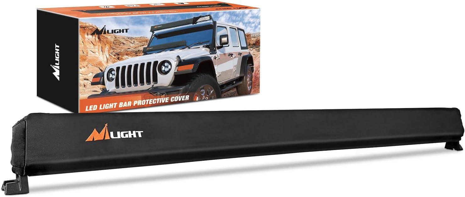 imageNilight LED Light Bar Cover 52 Inches Black Nylon Protective Sleeve Universal Fit Straight and Curved Bar Waterproof Dustproof ScratchProof Cove for Driving Off Road LightRectangular