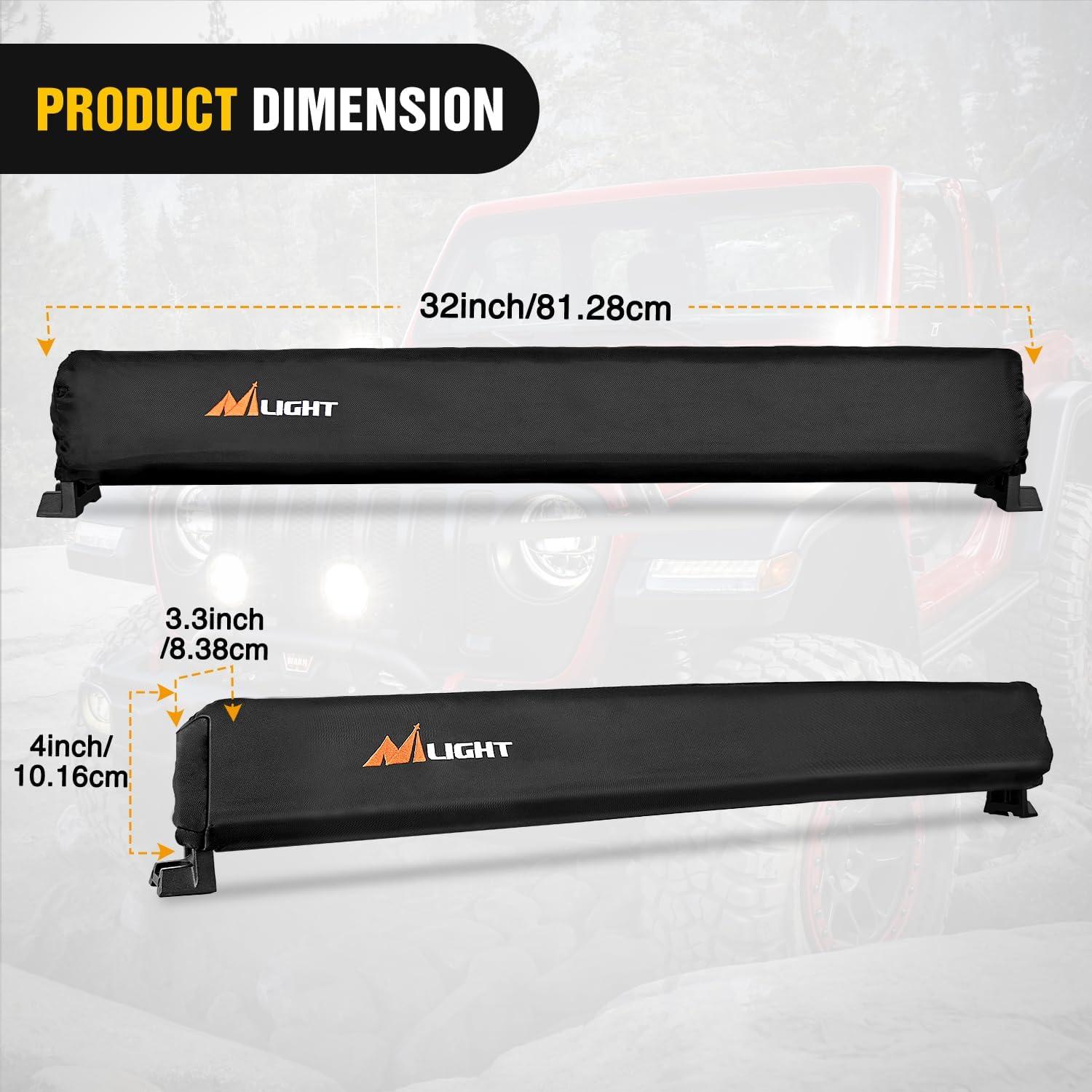 imageNilight LED Light Bar Cover 52 Inches Black Nylon Protective Sleeve Universal Fit Straight and Curved Bar Waterproof Dustproof ScratchProof Cove for Driving Off Road LightRectangular