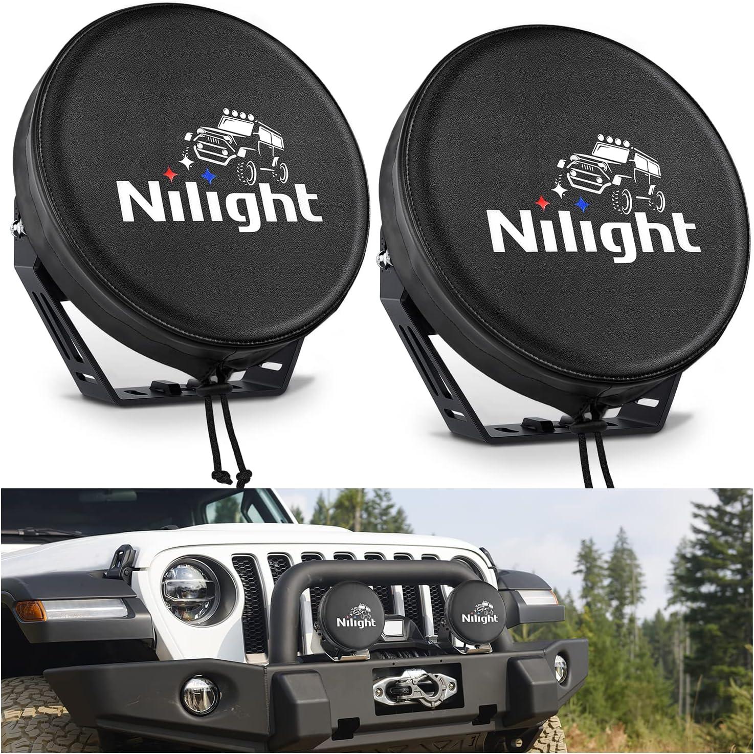 imageNilight LED Light Bar Cover 52 Inches Black Nylon Protective Sleeve Universal Fit Straight and Curved Bar Waterproof Dustproof ScratchProof Cove for Driving Off Road LightRound Black