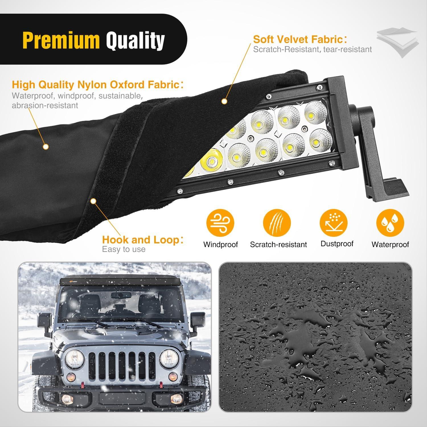 imageNilight LED Light Bar Cover 52 Inches Black Nylon Protective Sleeve Universal Fit Straight and Curved Bar Waterproof Dustproof ScratchProof Cove for Driving Off Road LightRectangular