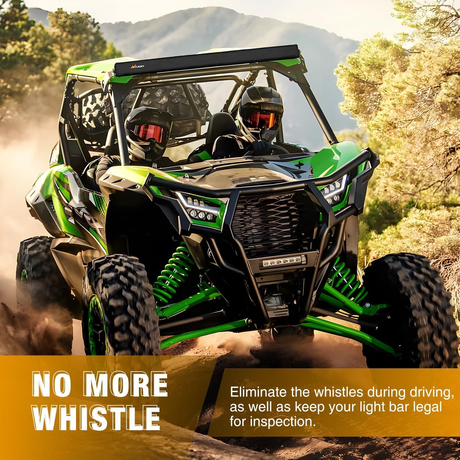 imageNilight LED Light Bar Cover 52 Inches Black Nylon Protective Sleeve Universal Fit Straight and Curved Bar Waterproof Dustproof ScratchProof Cove for Driving Off Road LightRectangular Black Nylon