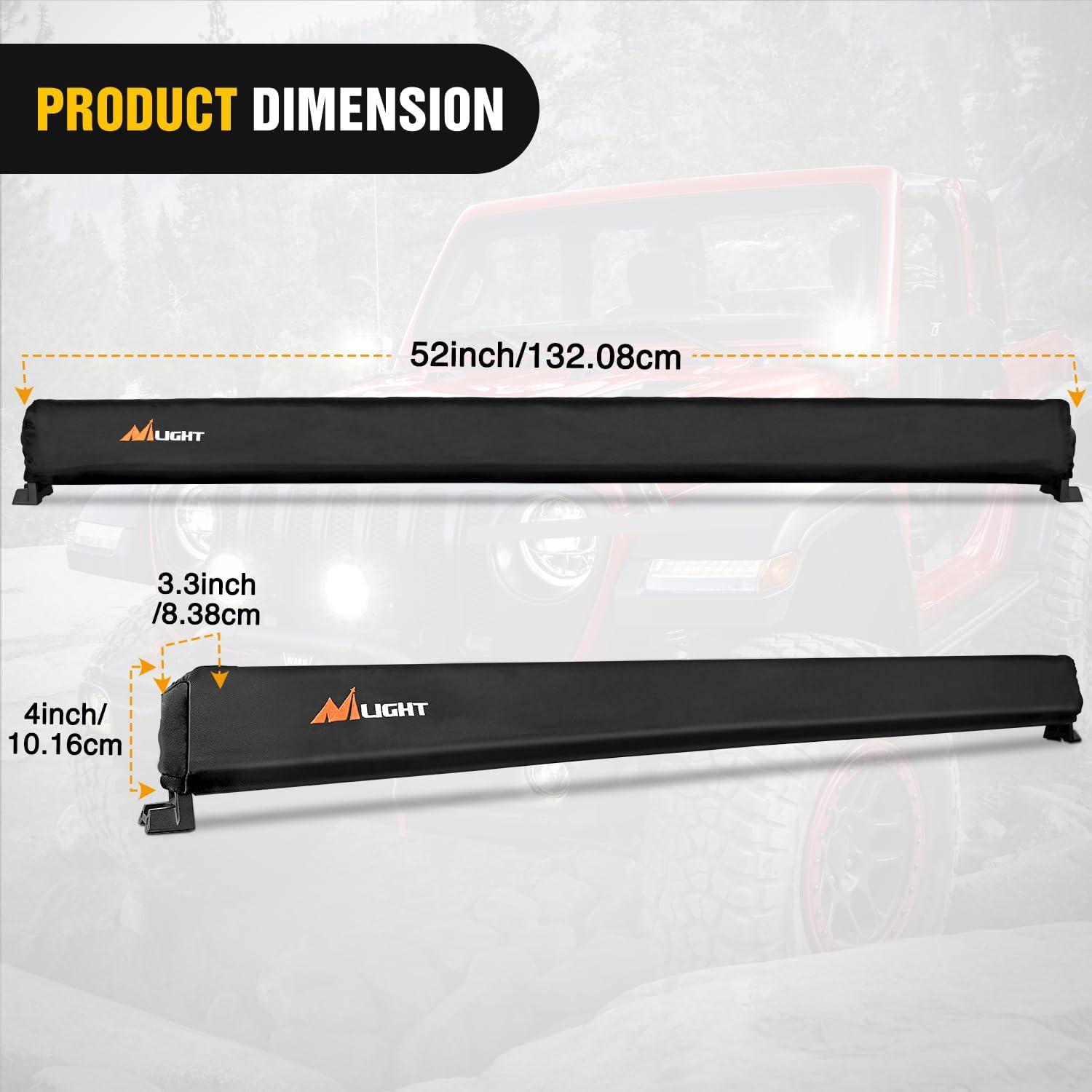 imageNilight LED Light Bar Cover 52 Inches Black Nylon Protective Sleeve Universal Fit Straight and Curved Bar Waterproof Dustproof ScratchProof Cove for Driving Off Road LightRectangular