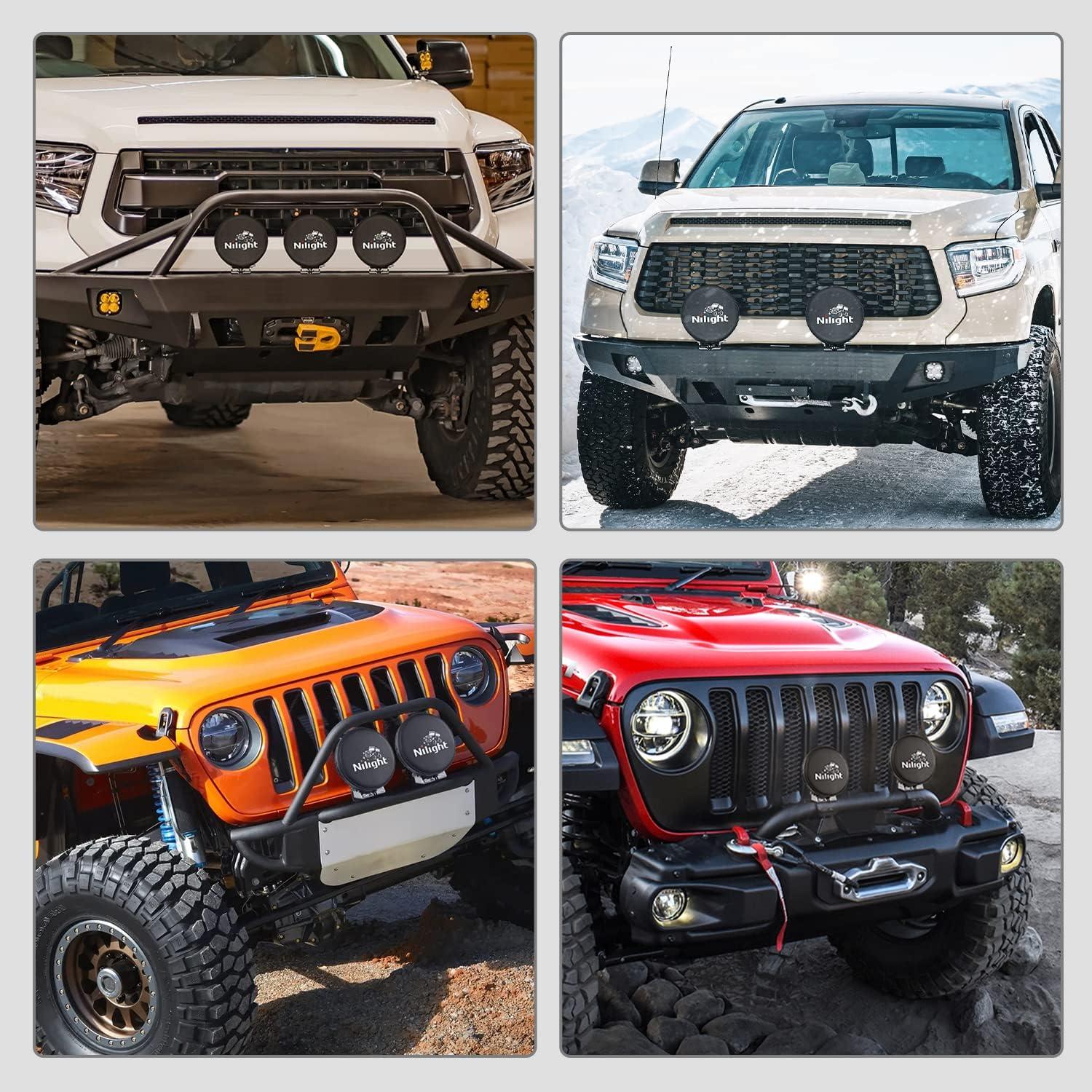 imageNilight LED Light Bar Cover 52 Inches Black Nylon Protective Sleeve Universal Fit Straight and Curved Bar Waterproof Dustproof ScratchProof Cove for Driving Off Road LightRound Black