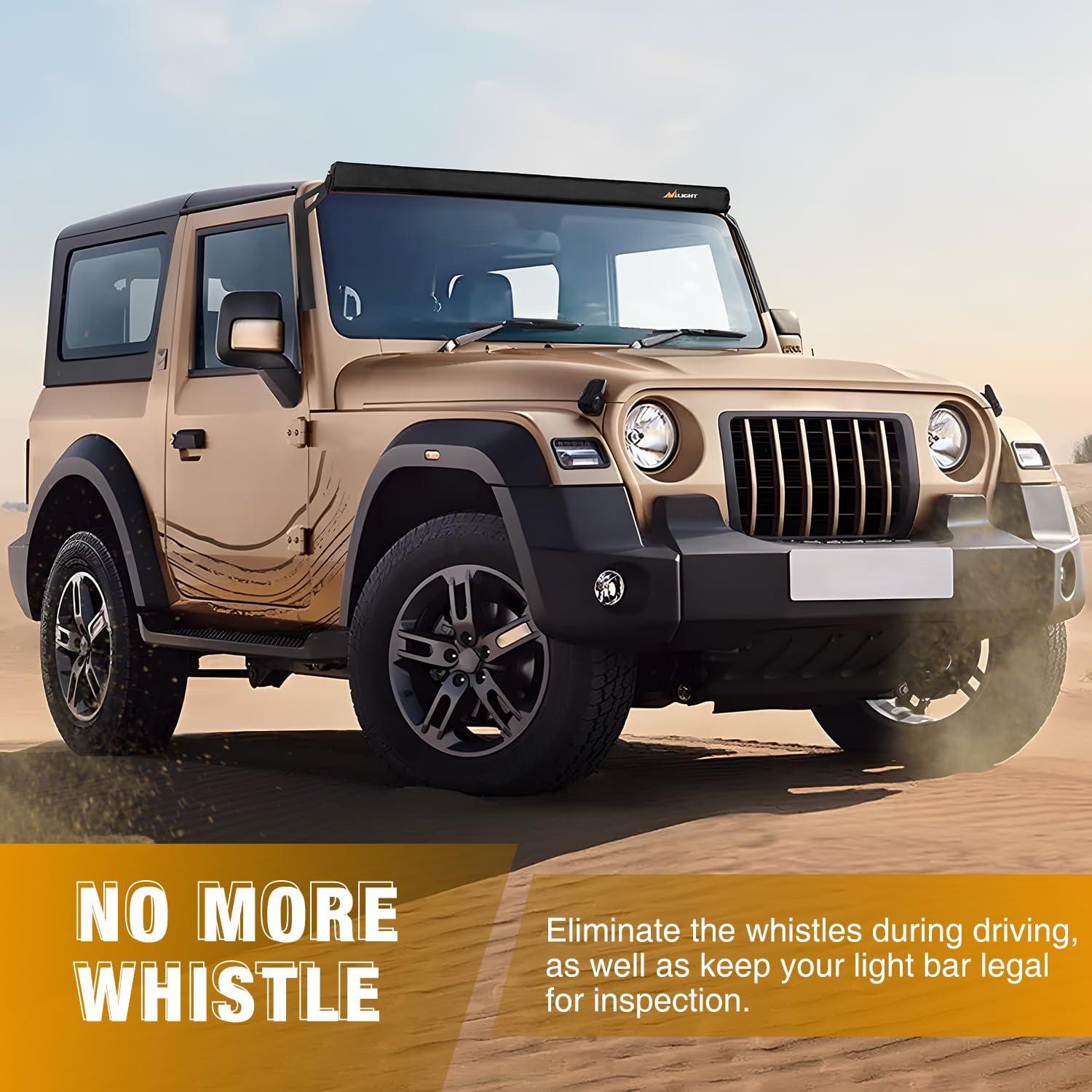 imageNilight LED Light Bar Cover 52 Inches Black Nylon Protective Sleeve Universal Fit Straight and Curved Bar Waterproof Dustproof ScratchProof Cove for Driving Off Road LightRectangular