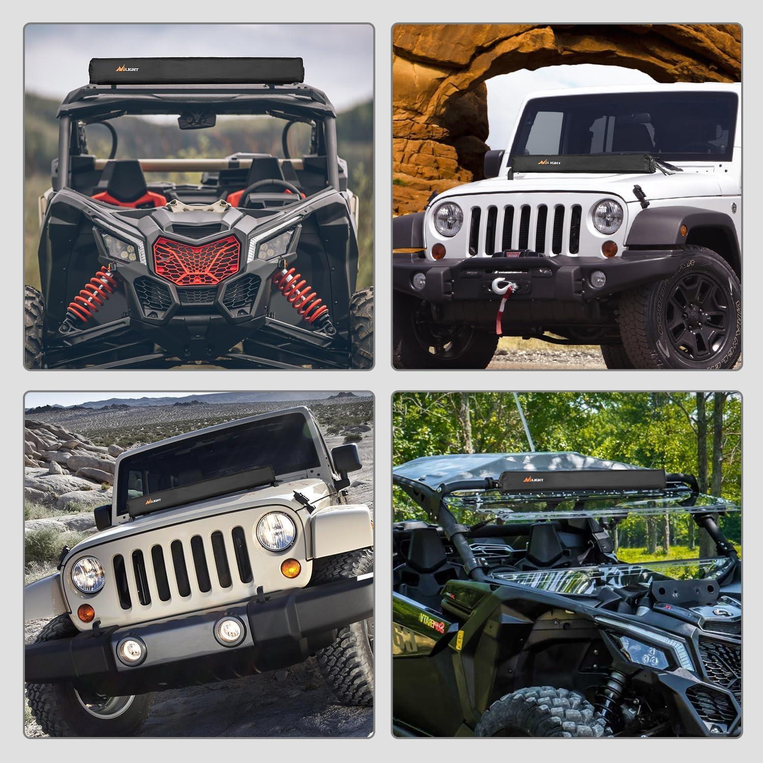 imageNilight LED Light Bar Cover 52 Inches Black Nylon Protective Sleeve Universal Fit Straight and Curved Bar Waterproof Dustproof ScratchProof Cove for Driving Off Road LightRectangular