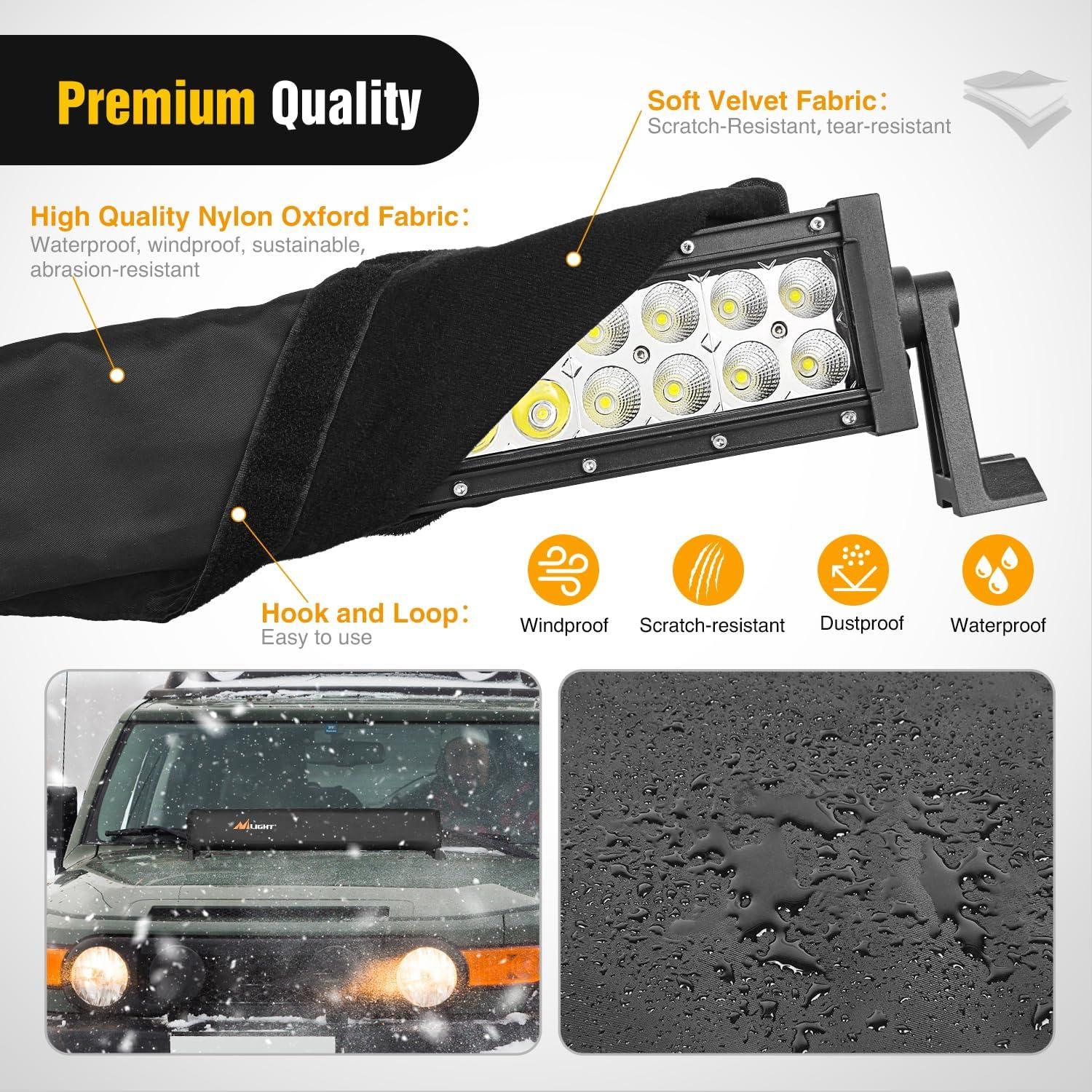 imageNilight LED Light Bar Cover 52 Inches Black Nylon Protective Sleeve Universal Fit Straight and Curved Bar Waterproof Dustproof ScratchProof Cove for Driving Off Road LightRectangular