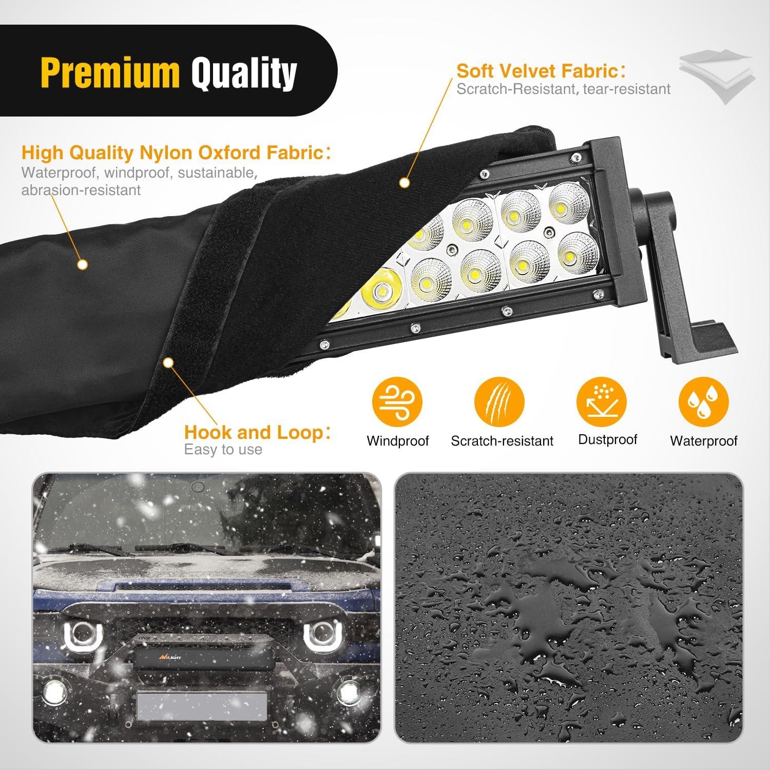 imageNilight LED Light Bar Cover 52 Inches Black Nylon Protective Sleeve Universal Fit Straight and Curved Bar Waterproof Dustproof ScratchProof Cove for Driving Off Road LightRectangular