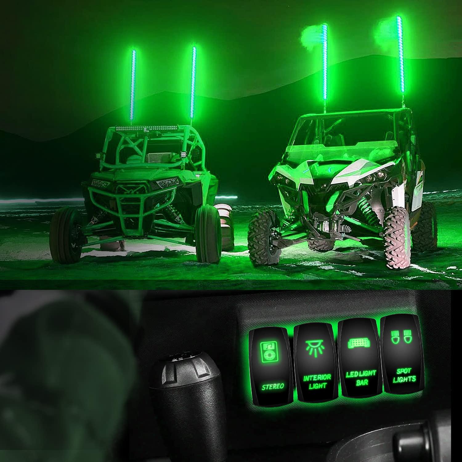 imageNilight LED Light Bar Rocker Switch Stereo Rocker Switch 5 Pin Laser OnOff Switch 20A12V 10A24V Switch Jumper Wires Set90006B  BlueGreen