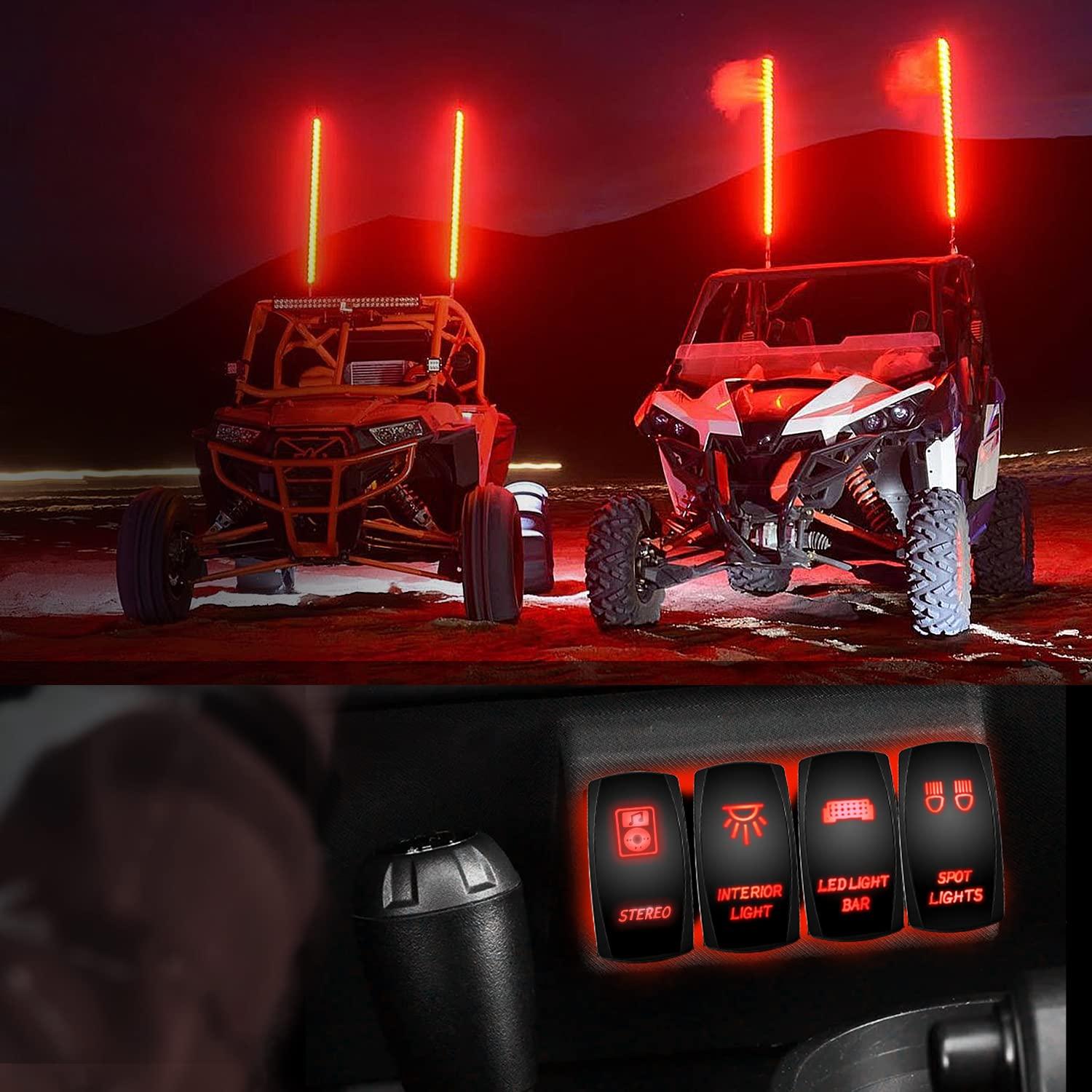 imageNilight LED Light Bar Rocker Switch Stereo Rocker Switch 5 Pin Laser OnOff Switch 20A12V 10A24V Switch Jumper Wires Set90006B  BlueRed