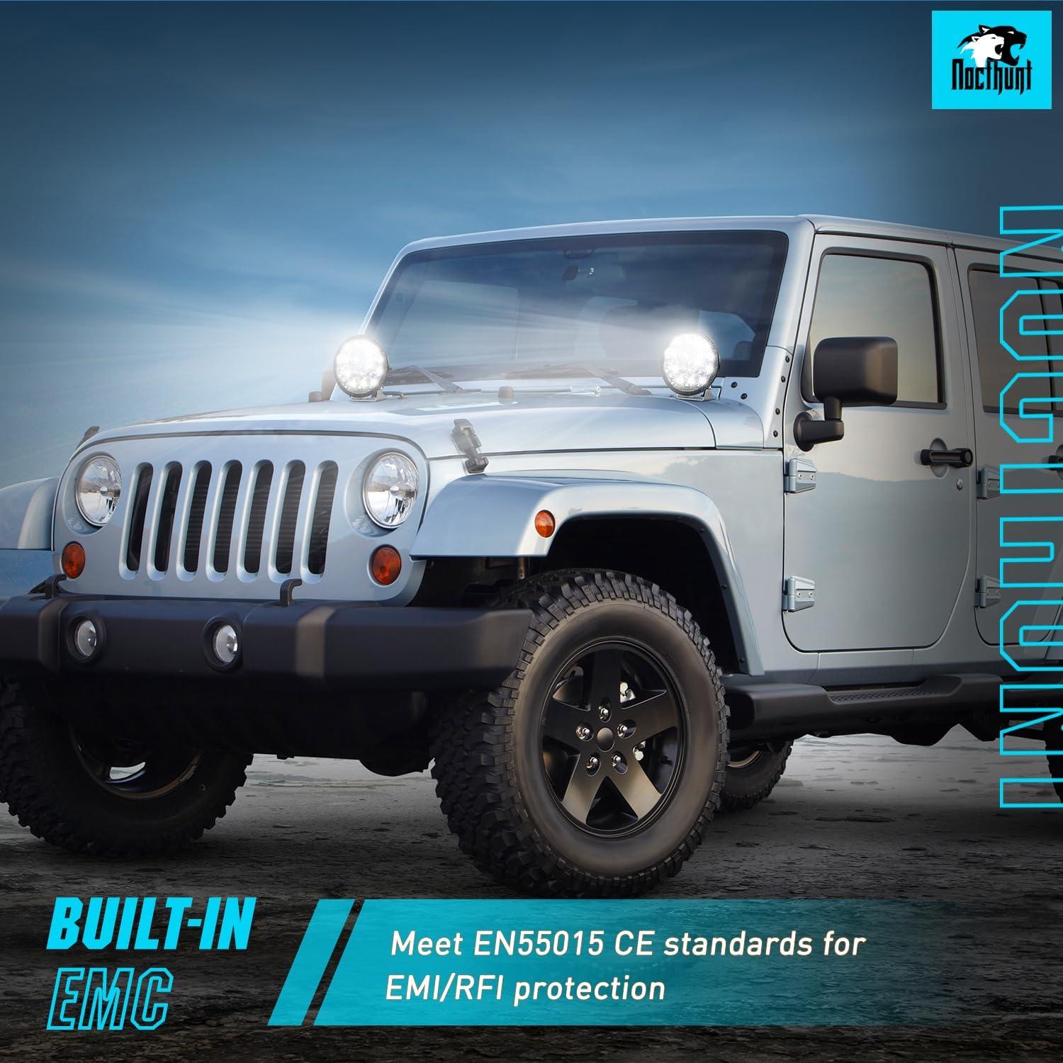 imageNilight LED Light Pods 575 Inch 12LED Round Offroad Driving Lights 2 PCS night vision Super Bright Spotlights w16AWG Rocker Switch Wiring Harness Kit for Truck ATV UTV575Inch 12Led Light Pods Wiring Kit