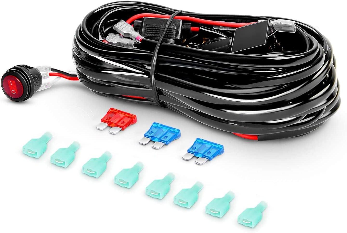 imageNilight LED Pods 4PCS 18W 1260lm Flood LED Light Bar Driving Fog Light Off Road Lights Work Light 24V 12V For Motorcycles Van Camper Wagon Car Pickup ATV UTV SUV Truck Boat 2 Years WarrantyLED Pods  Wiring Harness