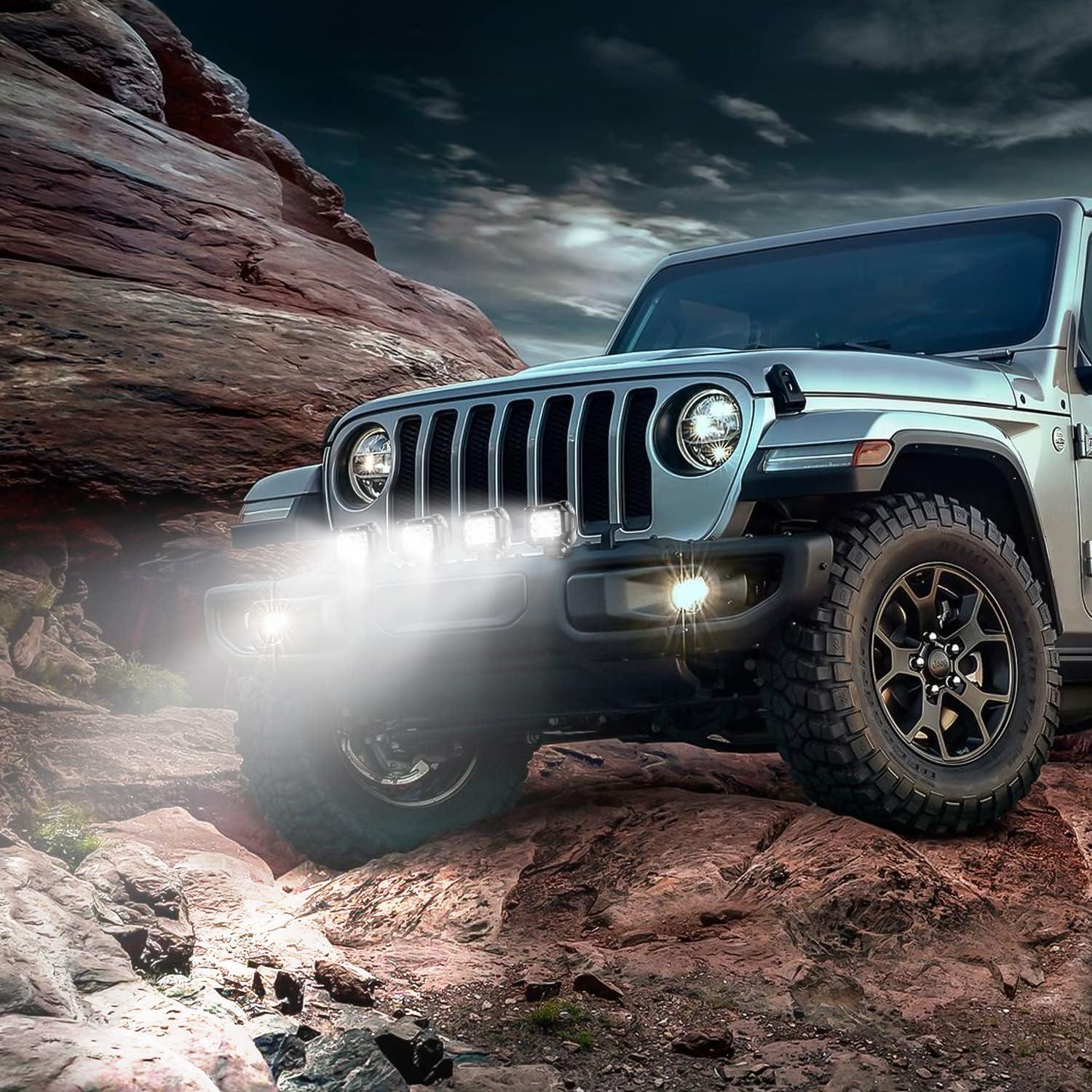 imageNilight LED Pods 4PCS 18W 1260lm Flood LED Light Bar Driving Fog Light Off Road Lights Work Light 24V 12V For Motorcycles Van Camper Wagon Car Pickup ATV UTV SUV Truck Boat 2 Years WarrantyLED Pods  Wiring Harness