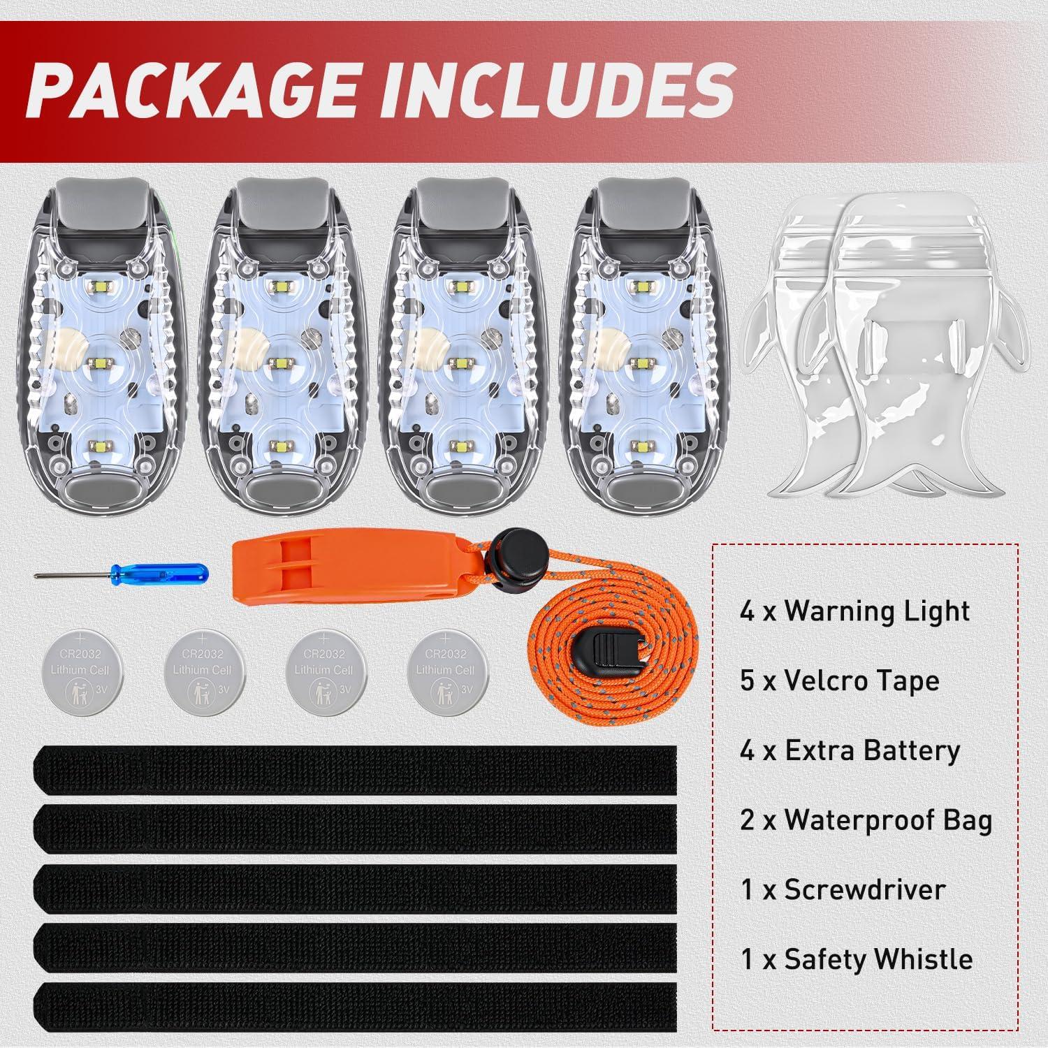 imageNilight LED Safety Light 4PCS Green Marine Navigation Bike Tail Lights Three Modes Waterproof Reflective Gear Clip On Flash Strobe Indicator Lamp for Night Boating Fishing Cycling Jogging3LED Safety LightWhite