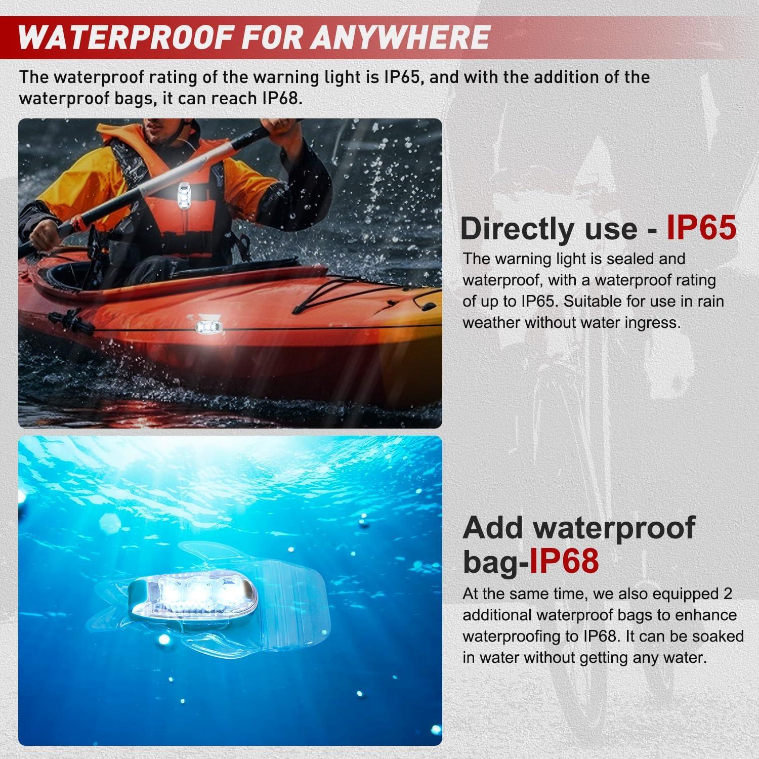 imageNilight LED Safety Light 4PCS Green Marine Navigation Bike Tail Lights Three Modes Waterproof Reflective Gear Clip On Flash Strobe Indicator Lamp for Night Boating Fishing Cycling Jogging3LED Safety LightWhite