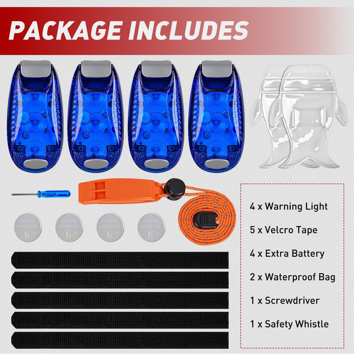 imageNilight LED Safety Light 4PCS Green Marine Navigation Bike Tail Lights Three Modes Waterproof Reflective Gear Clip On Flash Strobe Indicator Lamp for Night Boating Fishing Cycling Jogging3LED Safety LightBlue