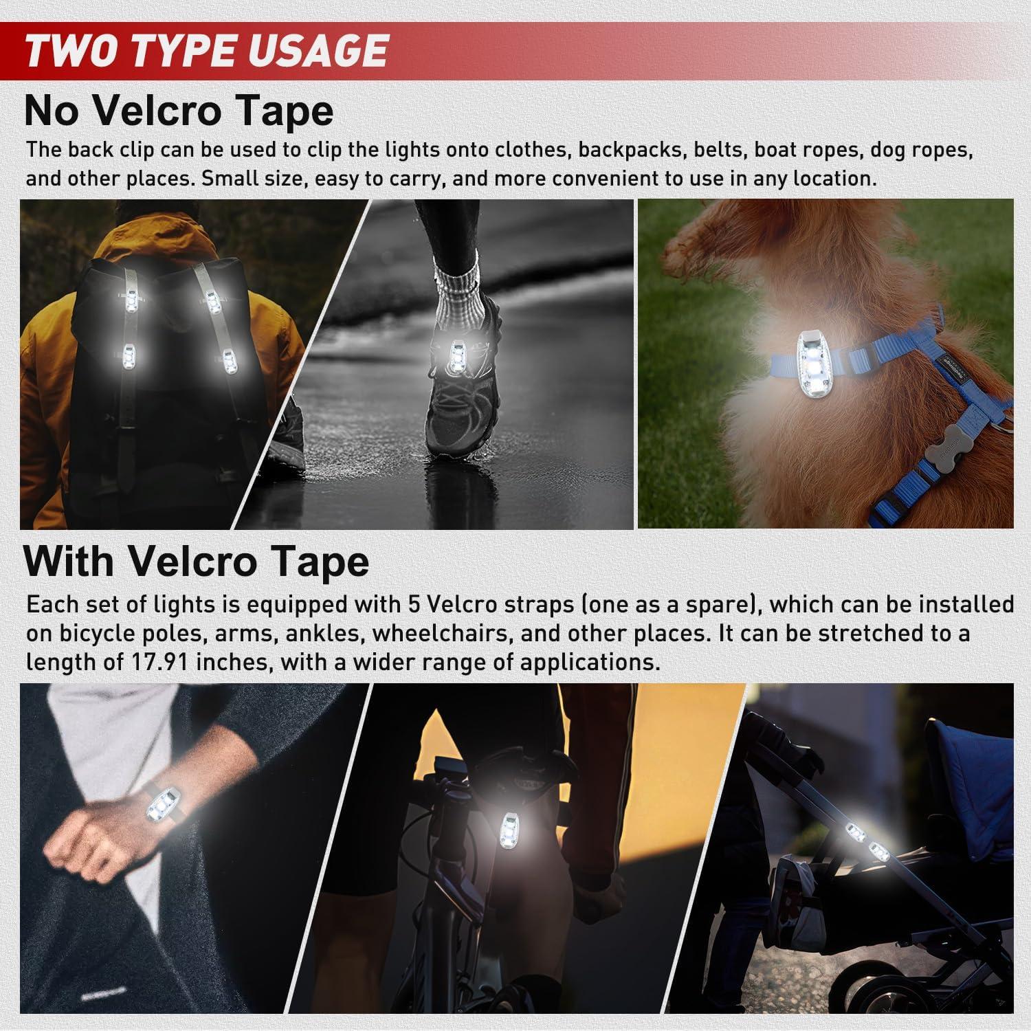 imageNilight LED Safety Light 4PCS Green Marine Navigation Bike Tail Lights Three Modes Waterproof Reflective Gear Clip On Flash Strobe Indicator Lamp for Night Boating Fishing Cycling Jogging3LED Safety LightWhite