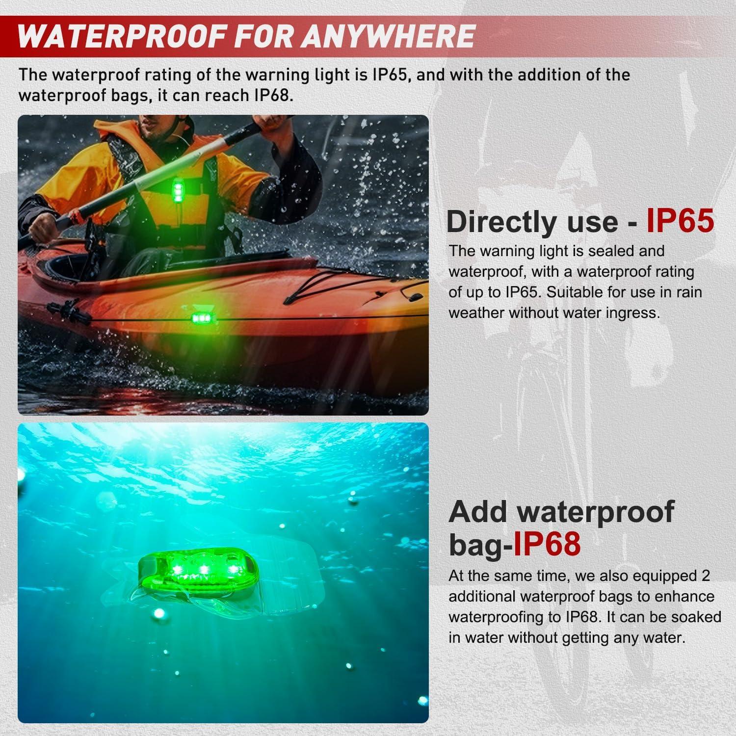 imageNilight LED Safety Light 4PCS Green Marine Navigation Bike Tail Lights Three Modes Waterproof Reflective Gear Clip On Flash Strobe Indicator Lamp for Night Boating Fishing Cycling JoggingGreen