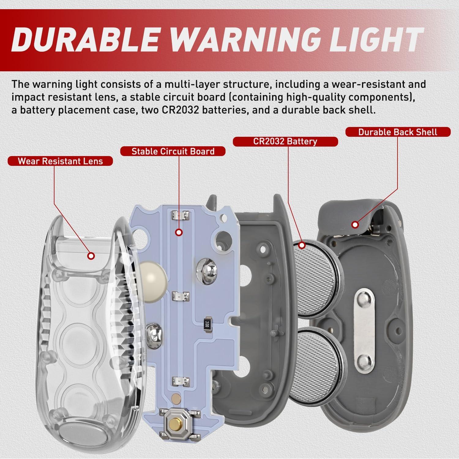 imageNilight LED Safety Light 4PCS Green Marine Navigation Bike Tail Lights Three Modes Waterproof Reflective Gear Clip On Flash Strobe Indicator Lamp for Night Boating Fishing Cycling Jogging3LED Safety LightWhite