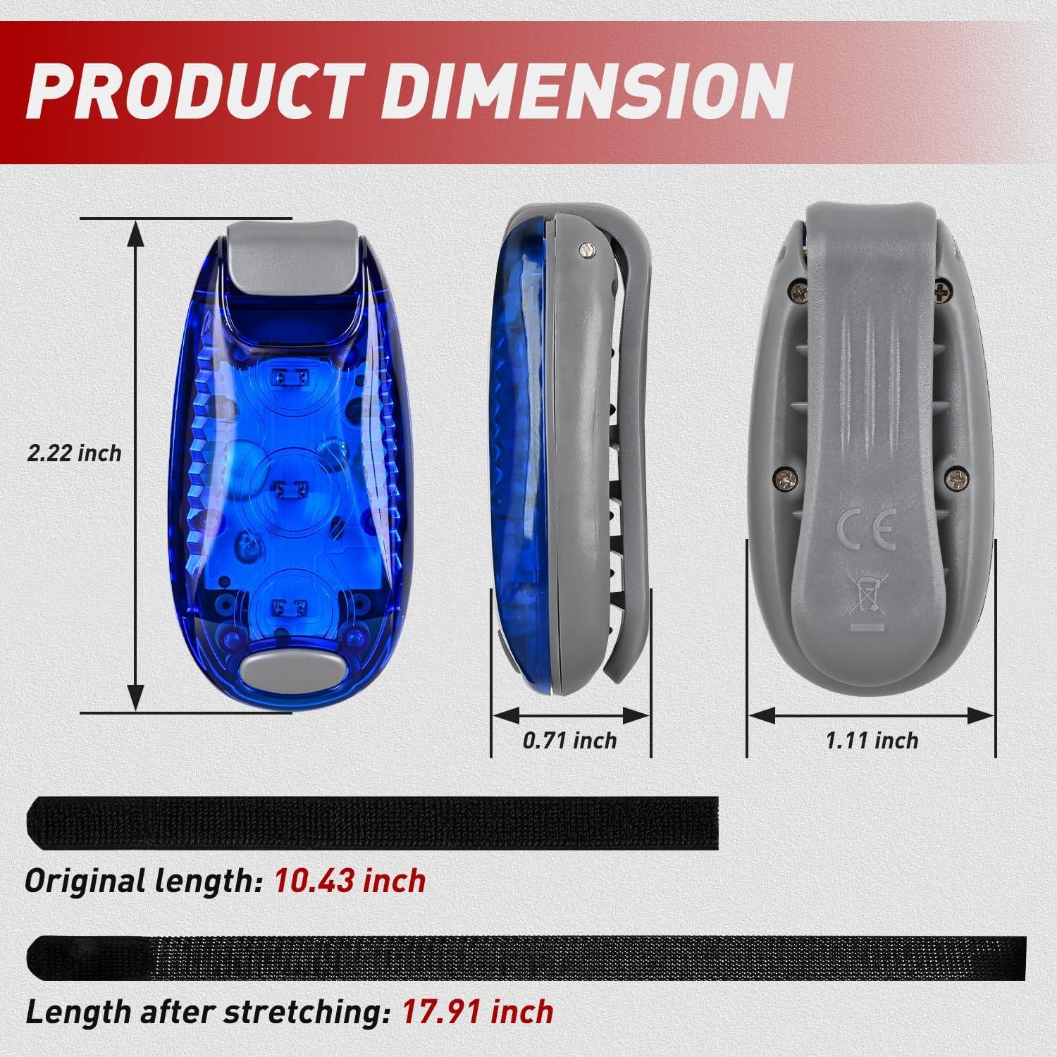 imageNilight LED Safety Light 4PCS Green Marine Navigation Bike Tail Lights Three Modes Waterproof Reflective Gear Clip On Flash Strobe Indicator Lamp for Night Boating Fishing Cycling Jogging3LED Safety LightBlue