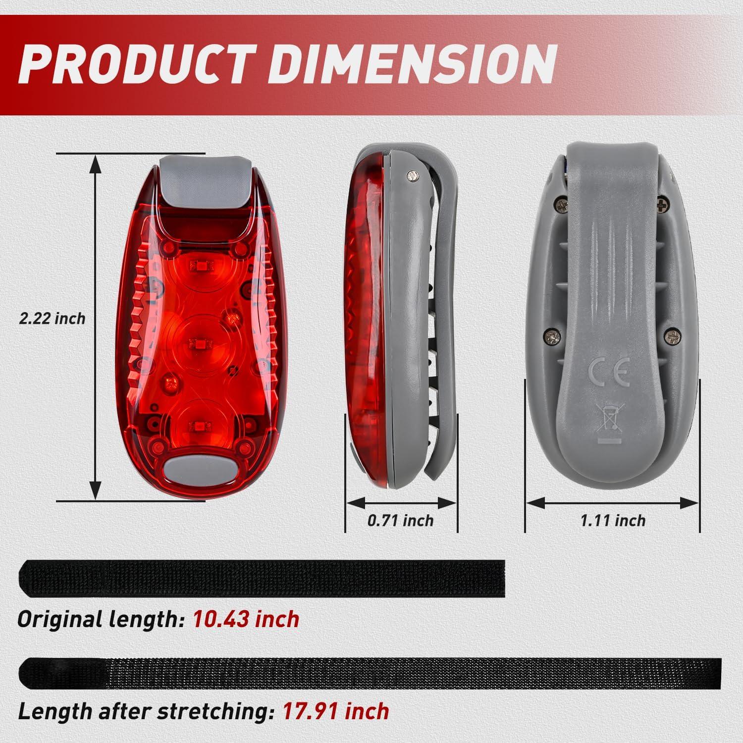 imageNilight LED Safety Light 4PCS Green Marine Navigation Bike Tail Lights Three Modes Waterproof Reflective Gear Clip On Flash Strobe Indicator Lamp for Night Boating Fishing Cycling Jogging3LED Safety LightRed Green