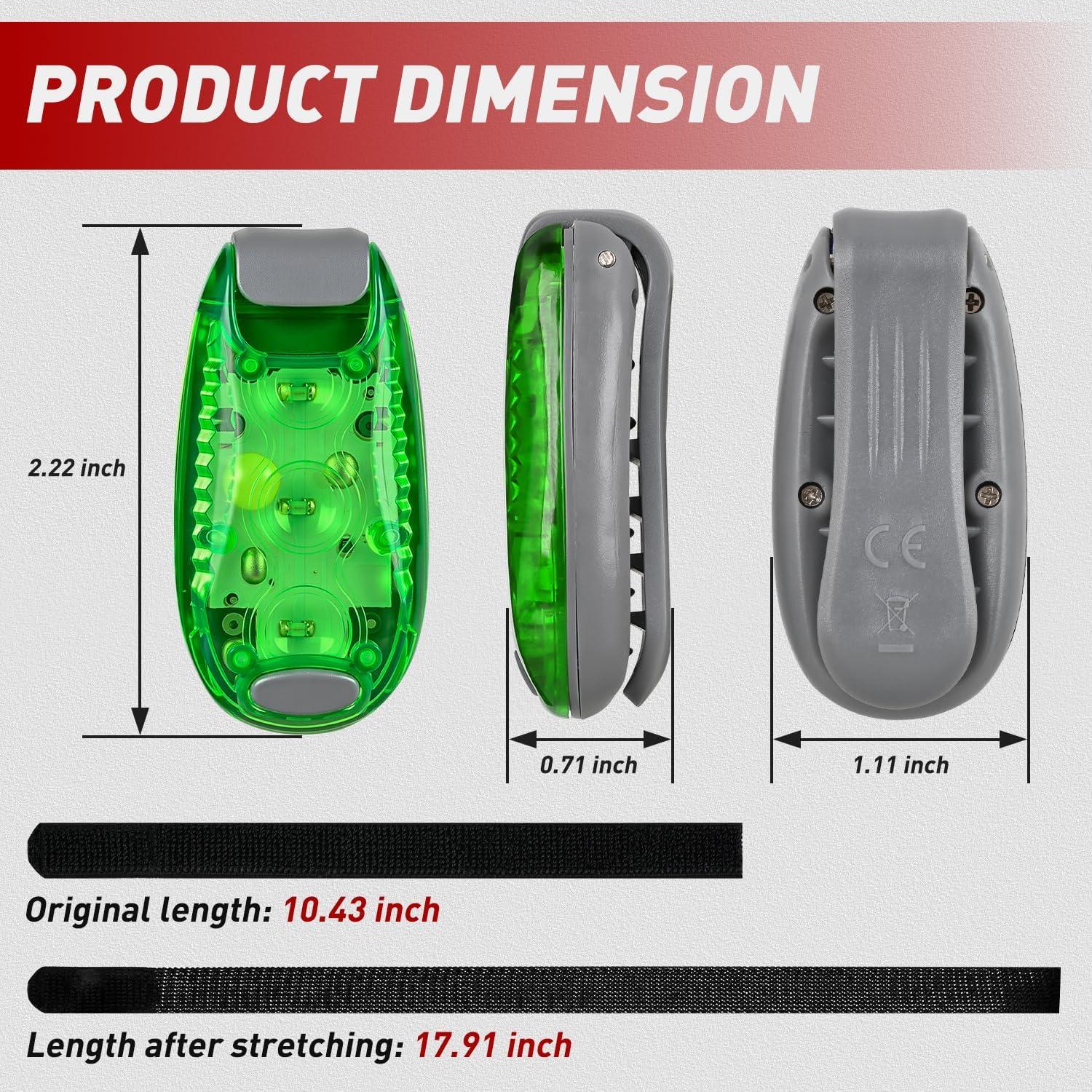 imageNilight LED Safety Light 4PCS Green Marine Navigation Bike Tail Lights Three Modes Waterproof Reflective Gear Clip On Flash Strobe Indicator Lamp for Night Boating Fishing Cycling JoggingGreen