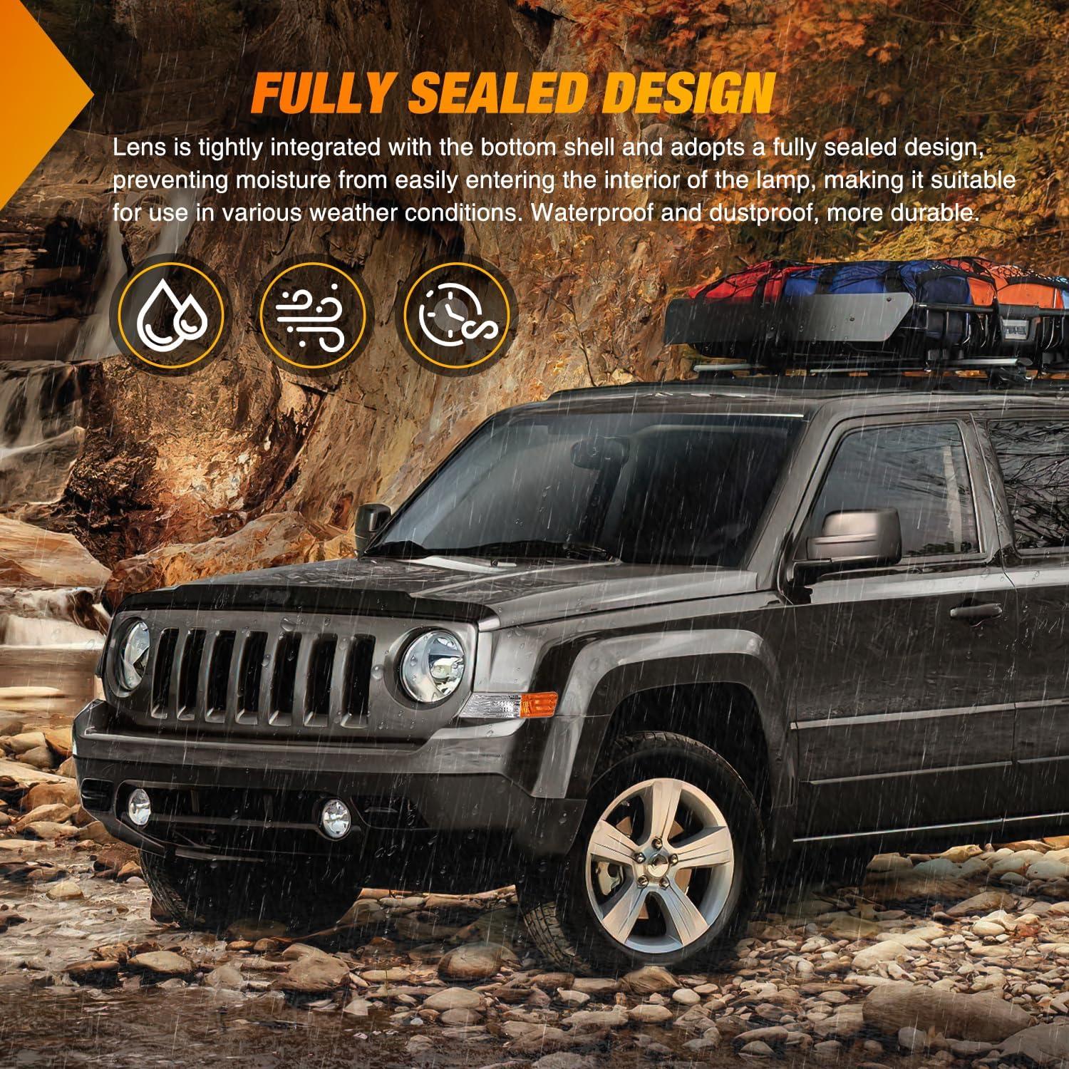 imageNilight LED Third Brake Lights High Mount Stop Tail Light with Smoked Lens for 20072018 Wrangler JKAmber