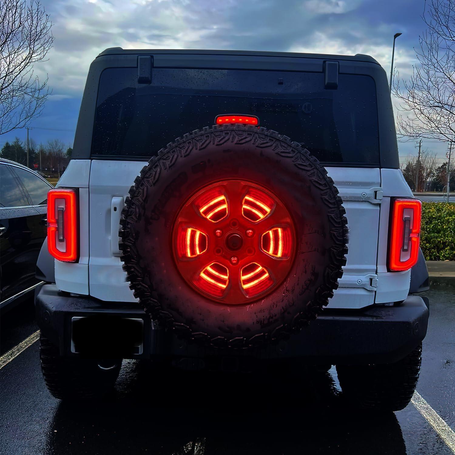 imageNilight LED Third Brake Lights High Mount Stop Tail Light with Smoked Lens for 20072018 Wrangler JKFord Bronco 20212025 Tire Brake Light