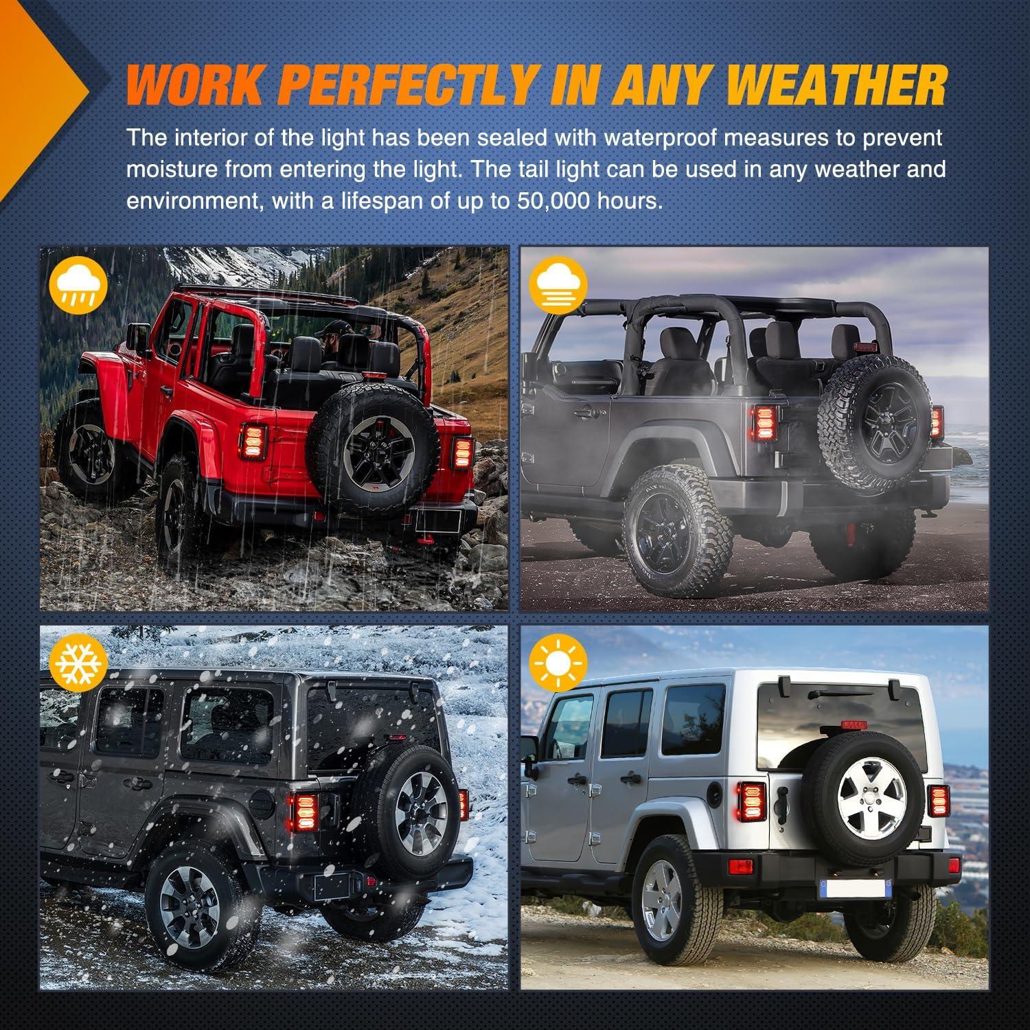 imageNilight LED Third Brake Lights High Mount Stop Tail Light with Smoked Lens for 20072018 Wrangler JKJK 20072017 Tail Light