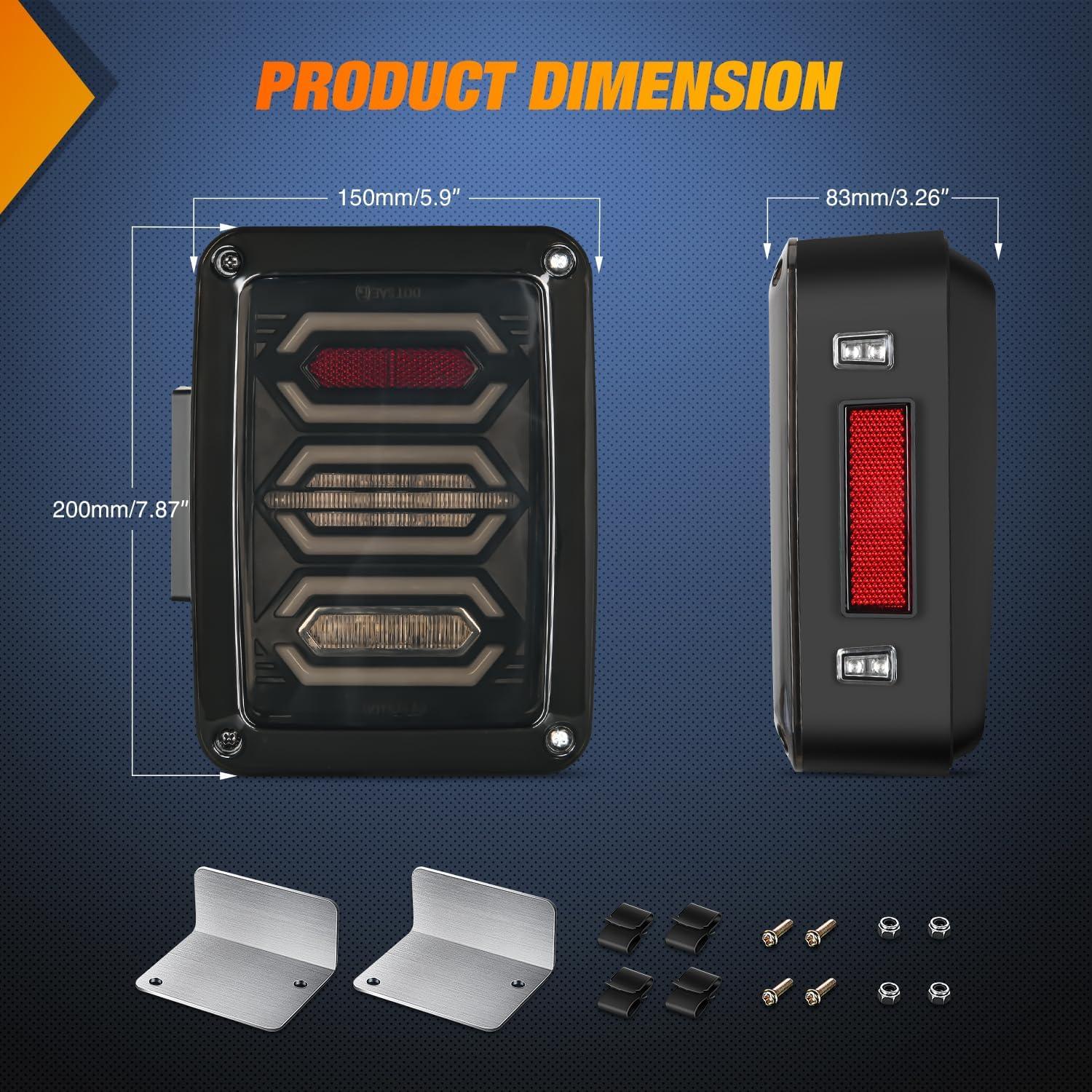 imageNilight LED Third Brake Lights High Mount Stop Tail Light with Smoked Lens for 20072018 Wrangler JKJK 20072017 Tail Light