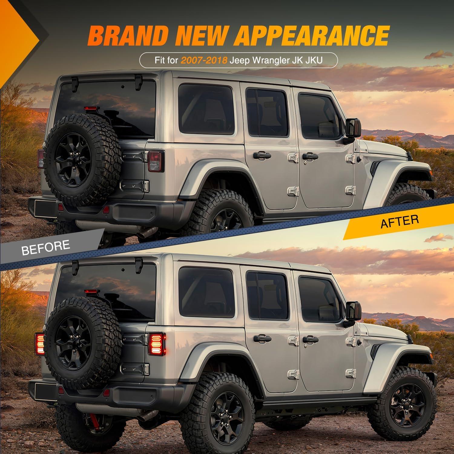 imageNilight LED Third Brake Lights High Mount Stop Tail Light with Smoked Lens for 20072018 Wrangler JKJK 20072017 Tail Light