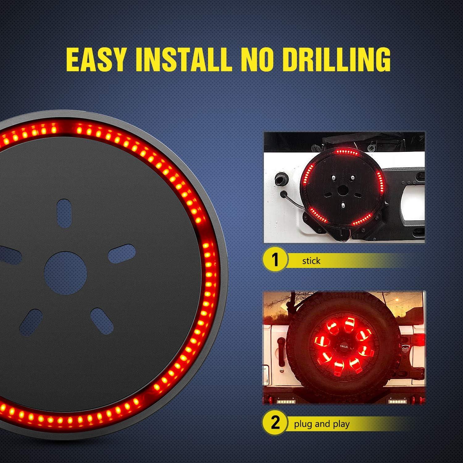 imageNilight LED Third Brake Lights High Mount Stop Tail Light with Smoked Lens for 20072018 Wrangler JKJK 20072017 Tire Brake Light