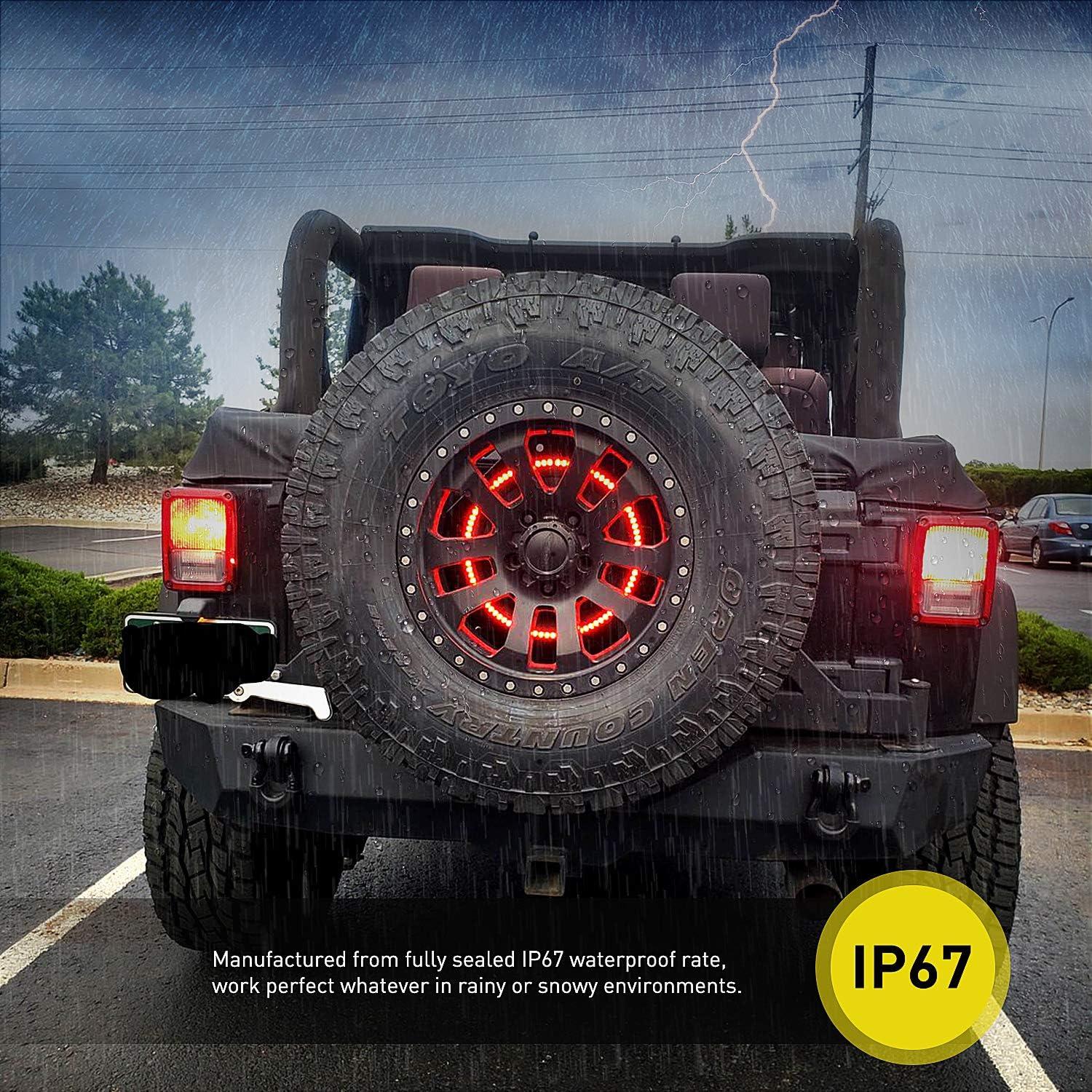 imageNilight LED Third Brake Lights High Mount Stop Tail Light with Smoked Lens for 20072018 Wrangler JKJK 20072017 Tire Brake Light