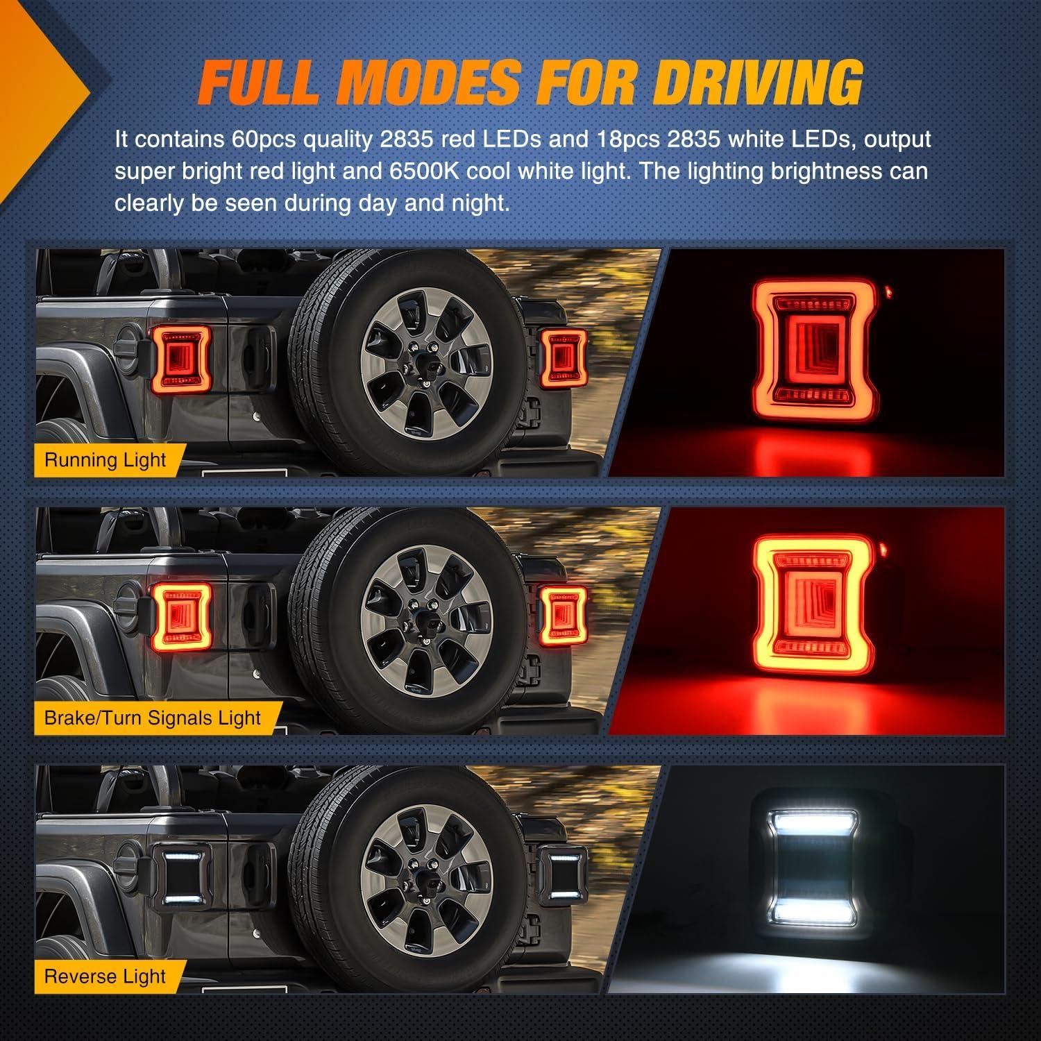 imageNilight LED Third Brake Lights High Mount Stop Tail Light with Smoked Lens for 20072018 Wrangler JKJL 20182025 Tail Light