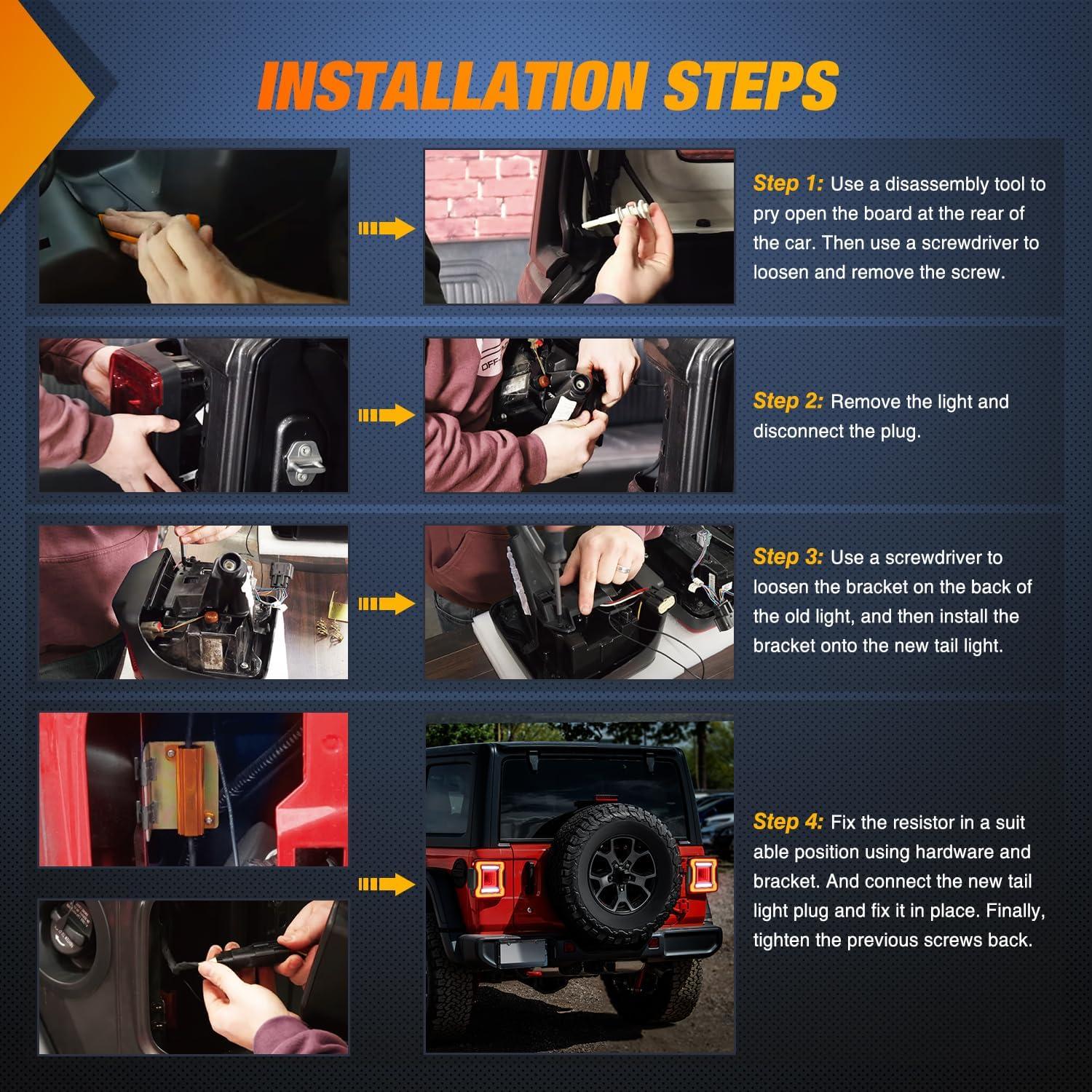 imageNilight LED Third Brake Lights High Mount Stop Tail Light with Smoked Lens for 20072018 Wrangler JKJL 20182025 Tail Light