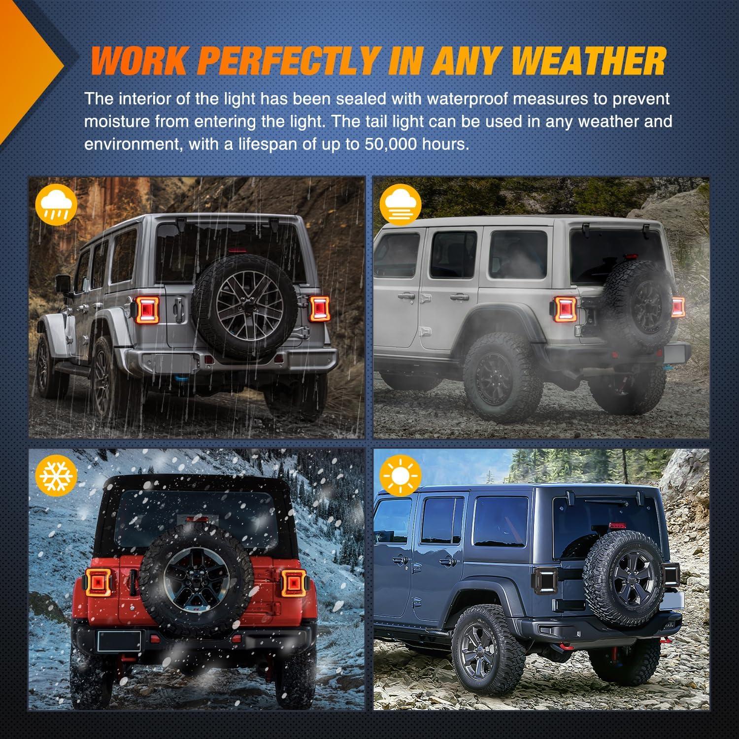 imageNilight LED Third Brake Lights High Mount Stop Tail Light with Smoked Lens for 20072018 Wrangler JKJL 20182025 Tail Light