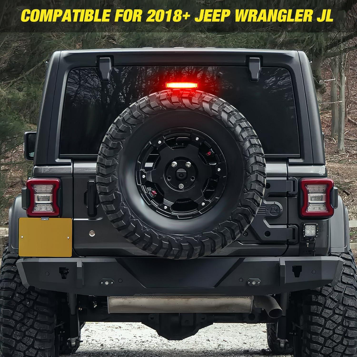 imageNilight LED Third Brake Lights High Mount Stop Tail Light with Smoked Lens for 20072018 Wrangler JKJL 20182025 Third Brake Light