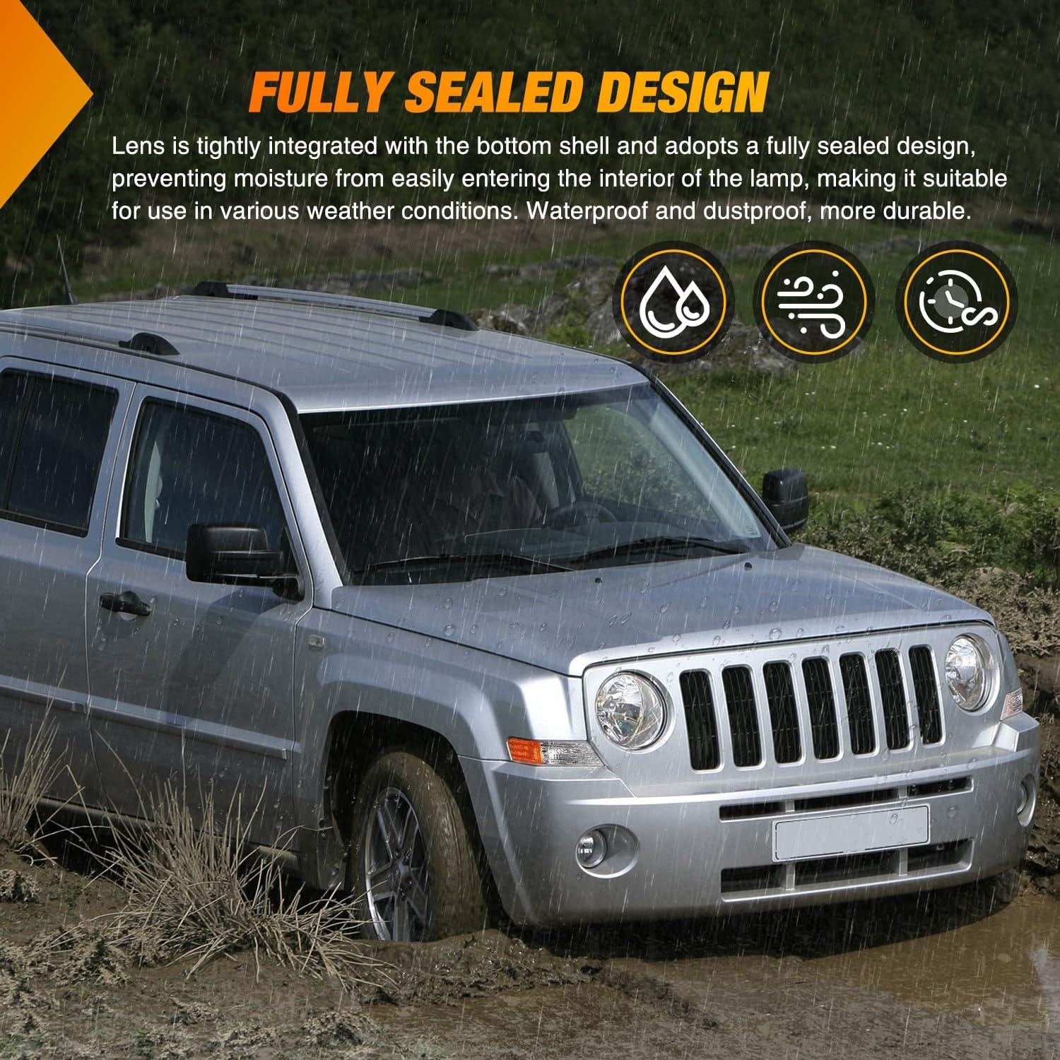 imageNilight LED Third Brake Lights High Mount Stop Tail Light with Smoked Lens for 20072018 Wrangler JKJeep Patriot Passenger Side Signals LightAmber