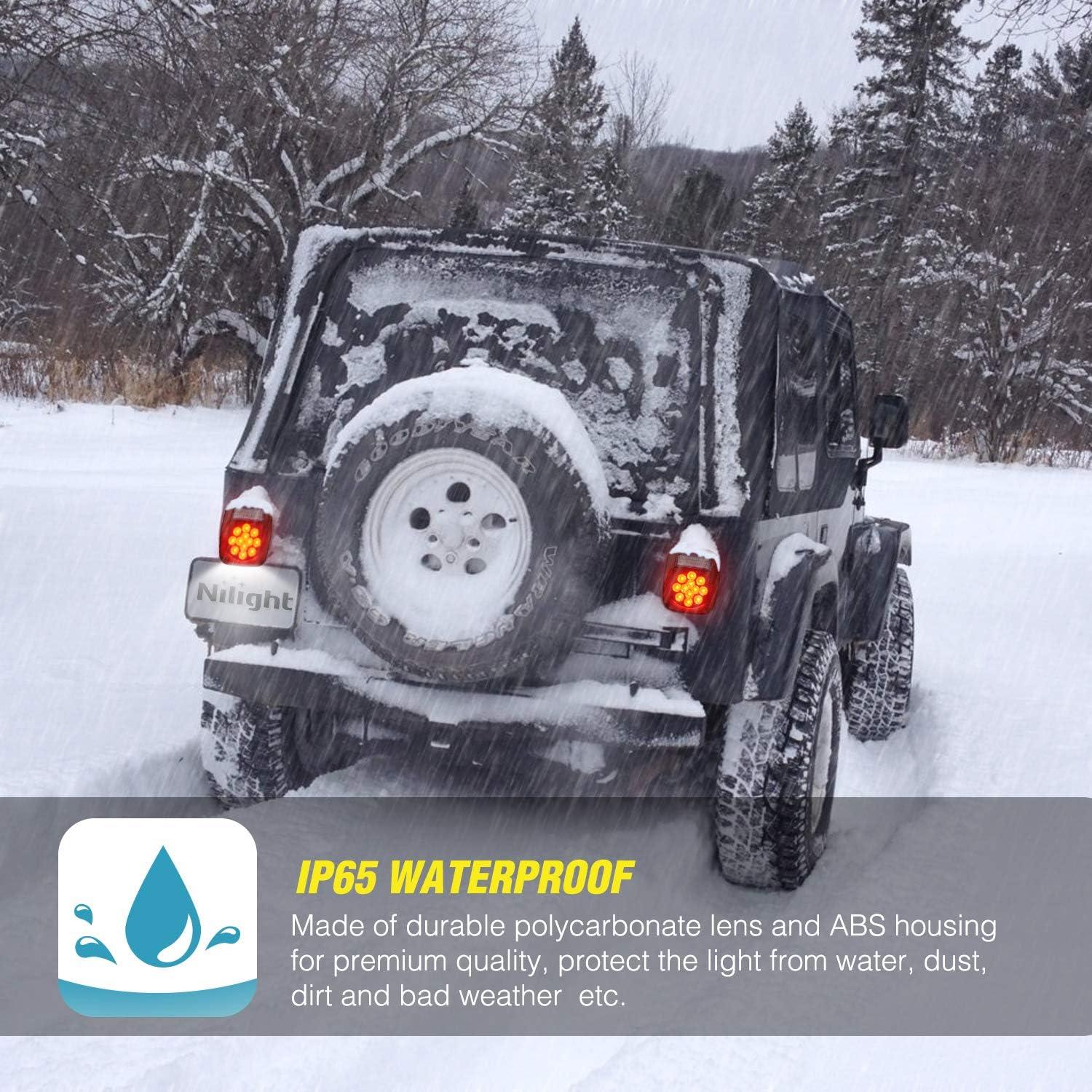 imageNilight LED Third Brake Lights High Mount Stop Tail Light with Smoked Lens for 20072018 Wrangler JKUniversal Tail LightHardwired