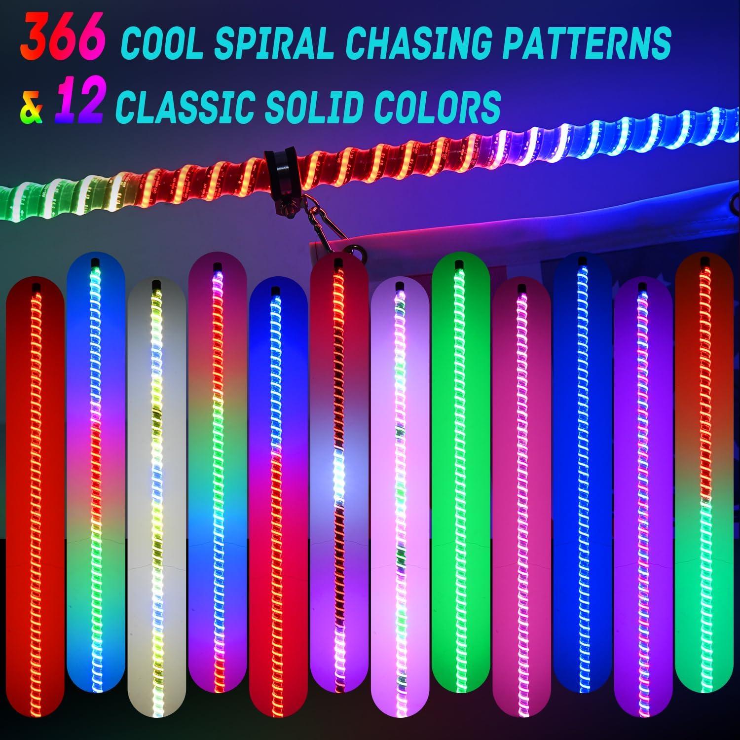 imageNilight LED Whip Light 1 PC 3FT COB RGB Lighted Antenna Whips with Spring Base Remote ampamp App Control DIY Chasing Patterns for Canam Offroad ATV UTV RZR Polaris Dune Buggy 4Wheeler Truck3FT2PCS