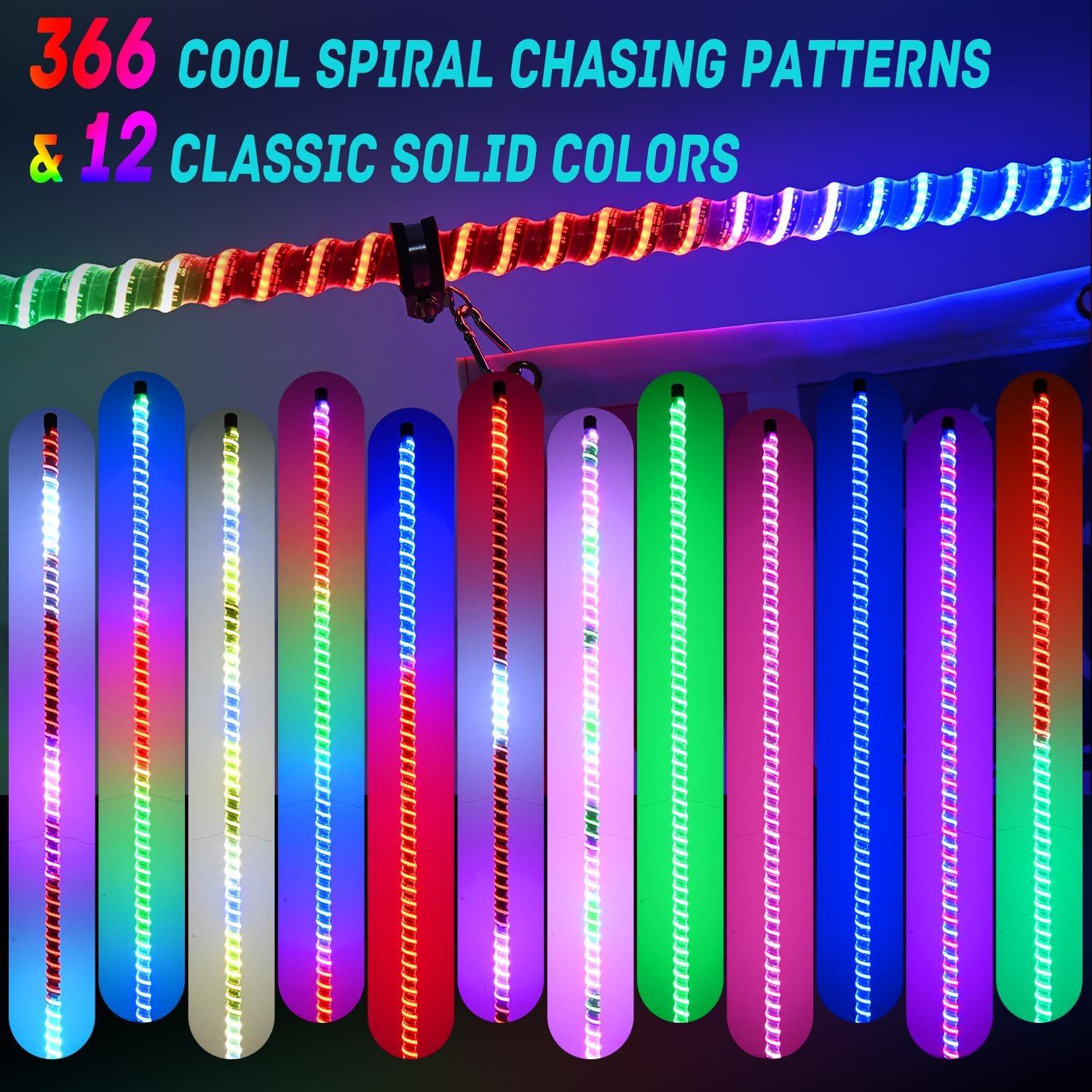 imageNilight LED Whip Light 1 PC 3FT COB RGB Lighted Antenna Whips with Spring Base Remote ampamp App Control DIY Chasing Patterns for Canam Offroad ATV UTV RZR Polaris Dune Buggy 4Wheeler Truck4FT2PCS