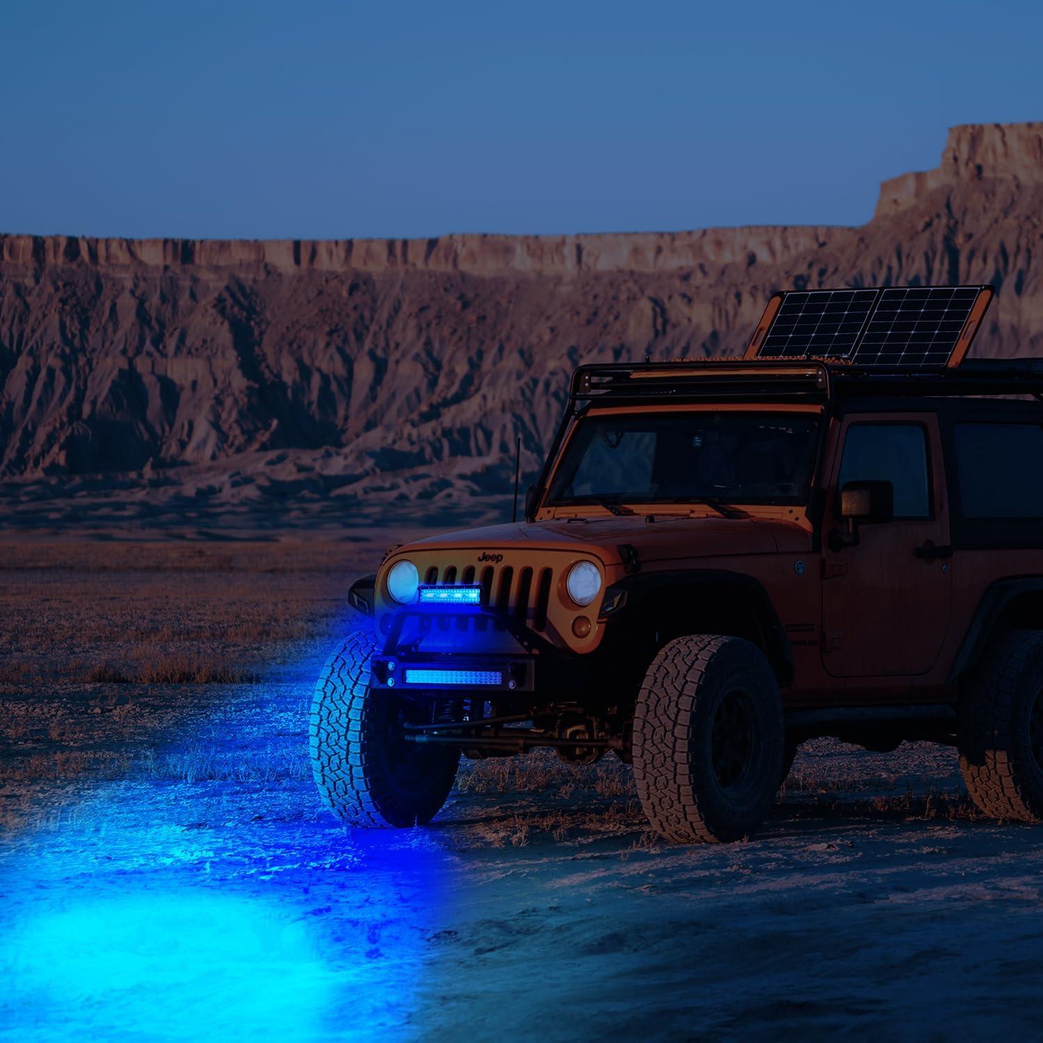 imageNilight Led Light Bar 12Inch 300W Triple Row Flood Spot Combo 30000LM Bar Driving Boat Lighting Led Off Road Lights for Trucks2 Years WarrantyBlue