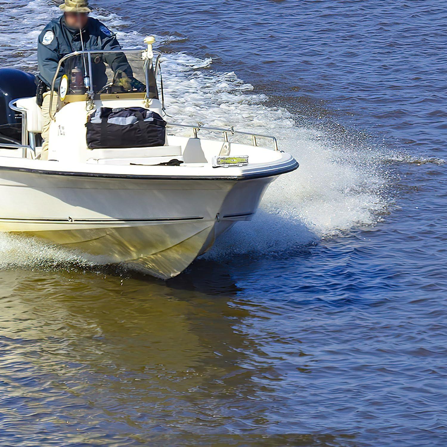 imageNilight Led Light Bar 12Inch 300W Triple Row Flood Spot Combo 30000LM Bar Driving Boat Lighting Led Off Road Lights for Trucks2 Years WarrantyWhite Shell with White Light