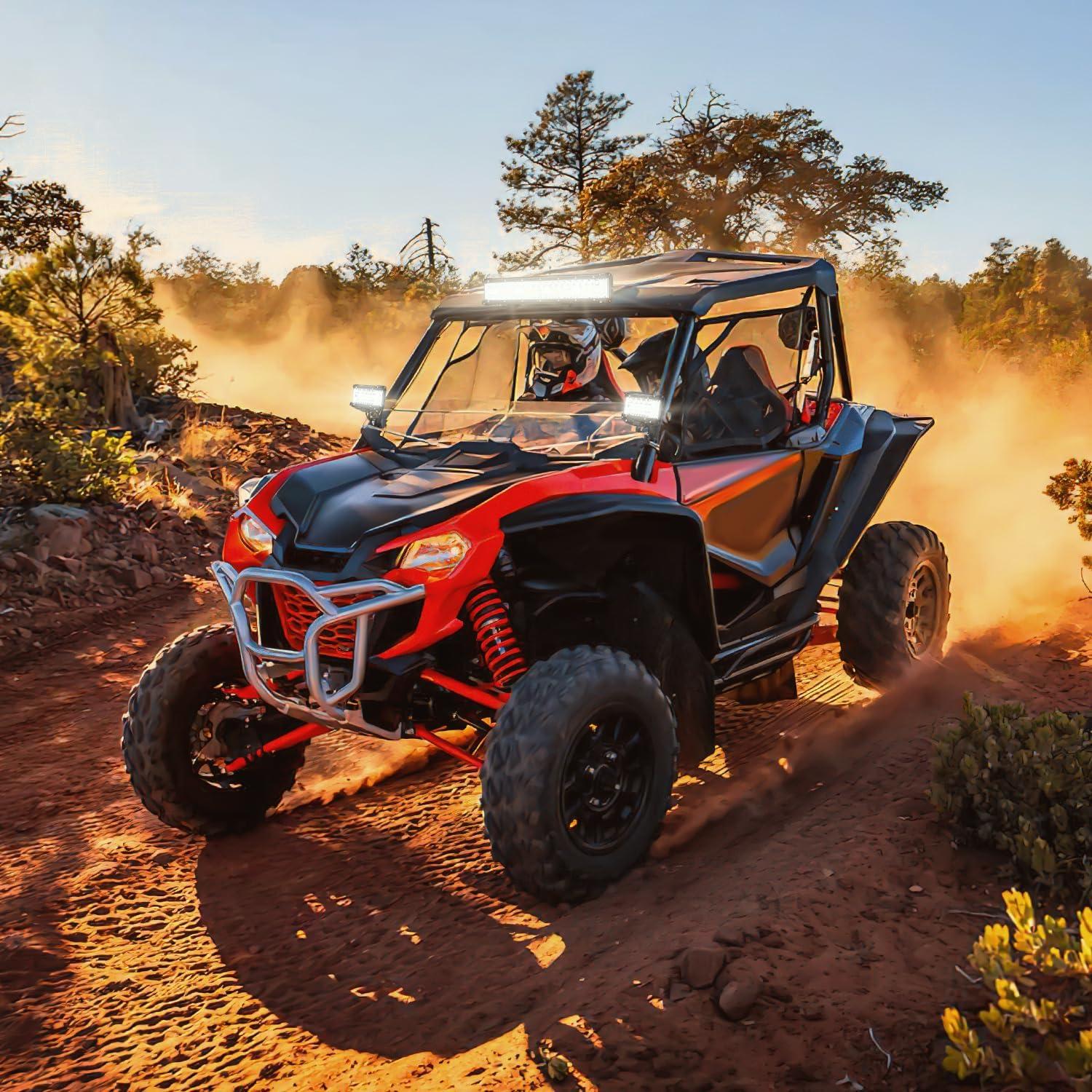 imageNilight Led Light Bar 12Inch 300W Triple Row Flood Spot Combo 30000LM Bar Driving Boat Lighting Led Off Road Lights for Trucks2 Years WarrantyWhite Side Shooter Light PodsWiring Harness