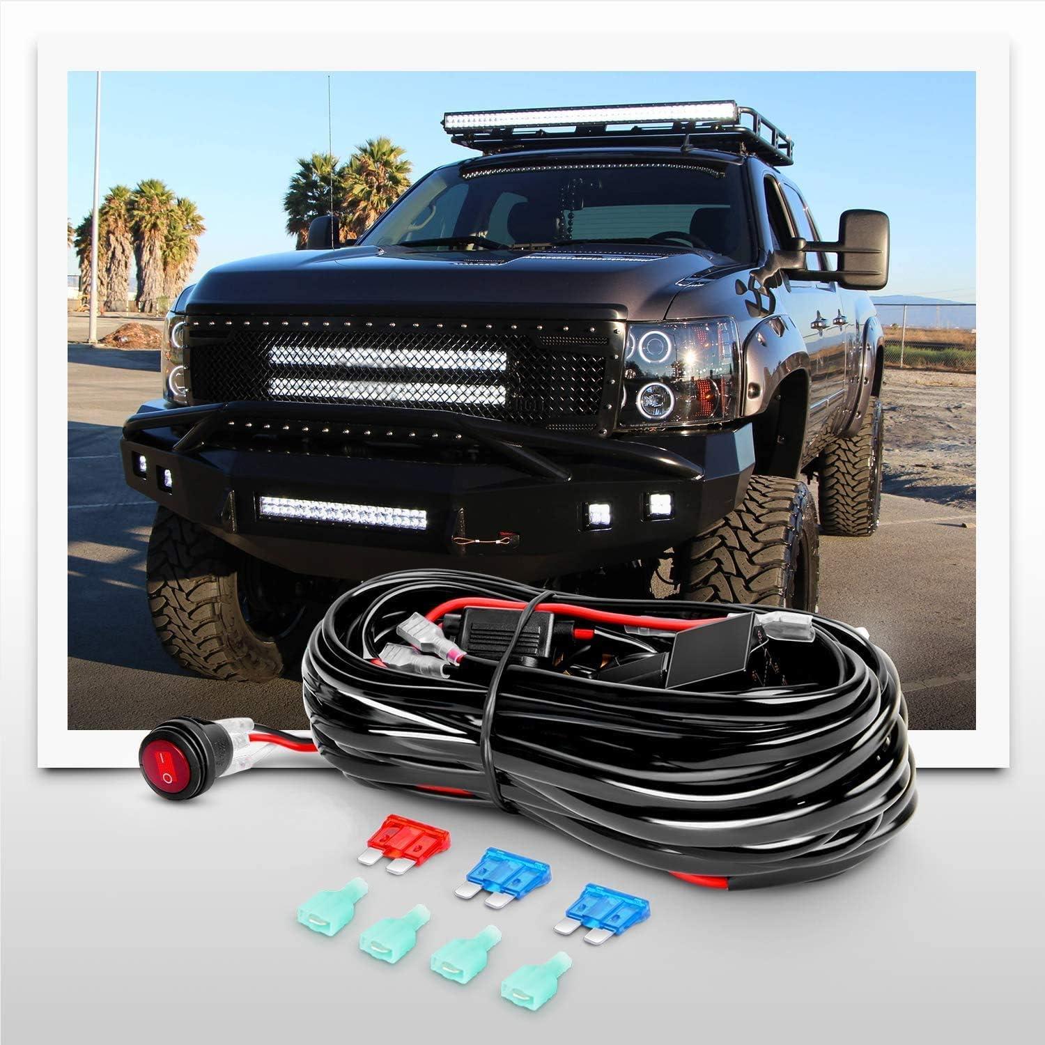 imageNilight Led Light Bar 22Inch 480W Triple Row Flood Spot Off Road Driving Lights 2PCS 4 Inch 60W Cube LED Pods Lights with OffRoad Wiring Harness3 Leads for Boat Truck UTV ATV 2 Year WarrantyWhite 1 Mode