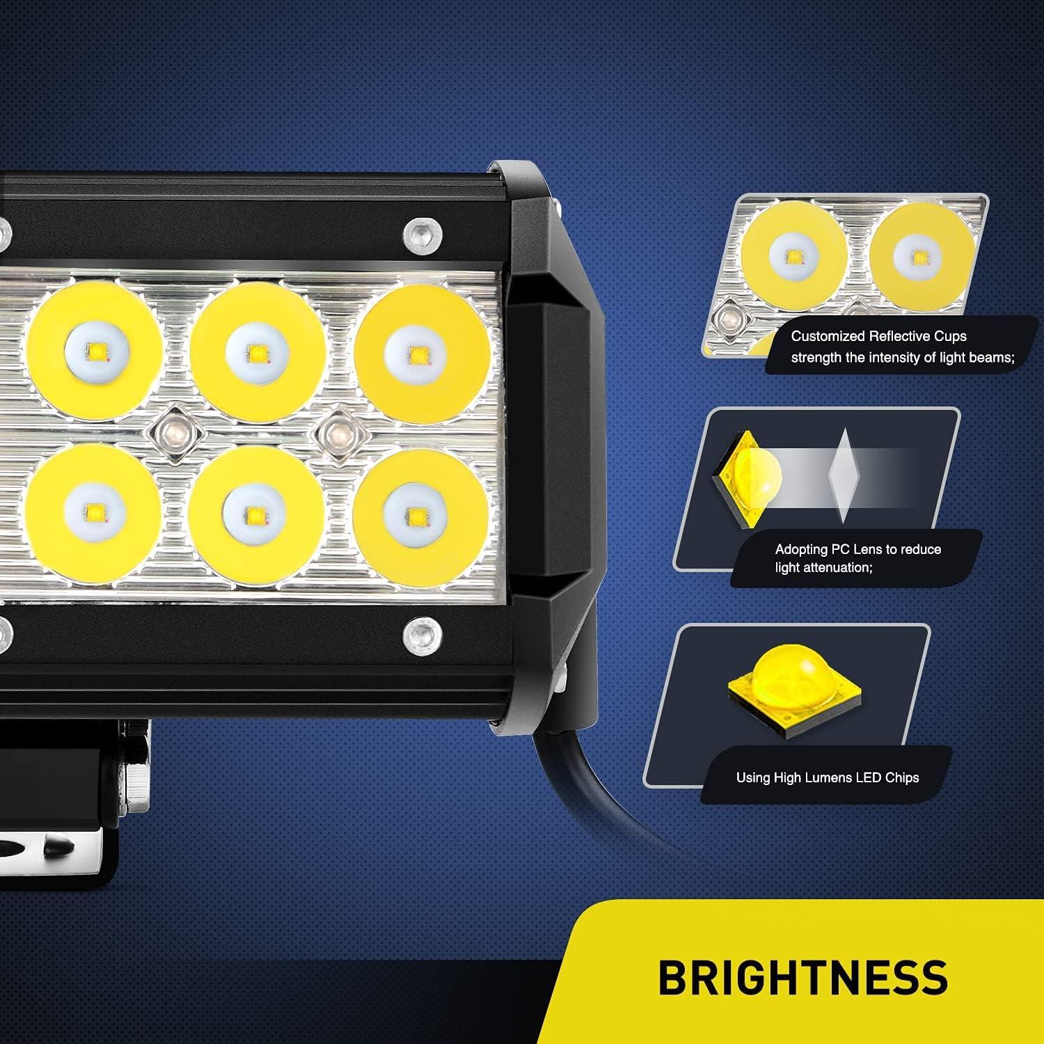 imageNilight Led Light Bar 2PCS 36w 65Inch Spot Off Road Lights Super Bright Driving Fog Light Boat Lights Driving Lights Led Work Light SUV Lamp36w Led Light Wiring Harness