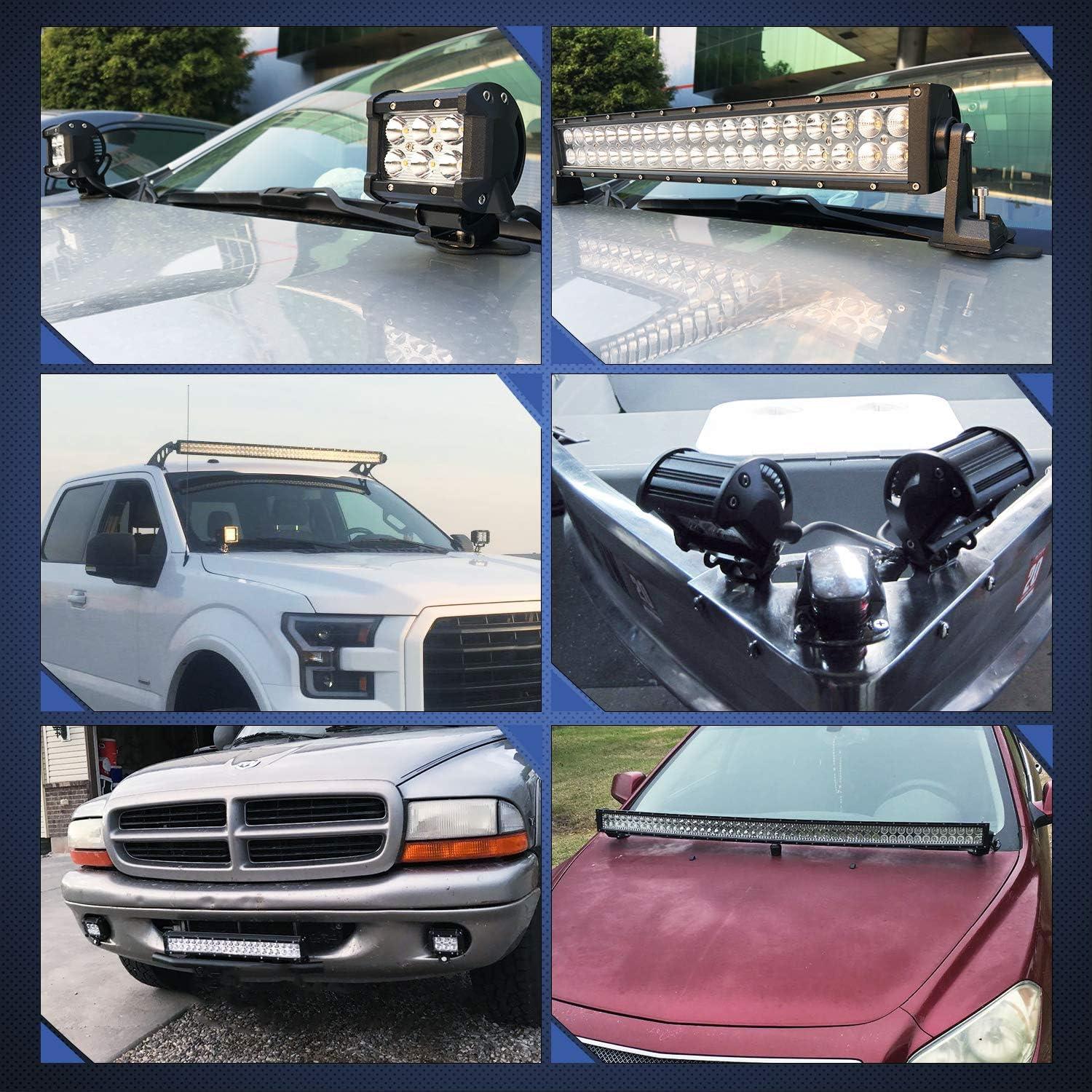 imageNilight Led Pods 2PCS 4 Inch 18W Spot LED Light Bar Off Road Lights Driving Fog Lights with 16AWG Wiring Harness Kit2 Leads for Van Camper Car Pickup Golf Cart ATV UTV SUV Truck Boat 4x4Led PodsWiring HarnessPillar Hood Bracket