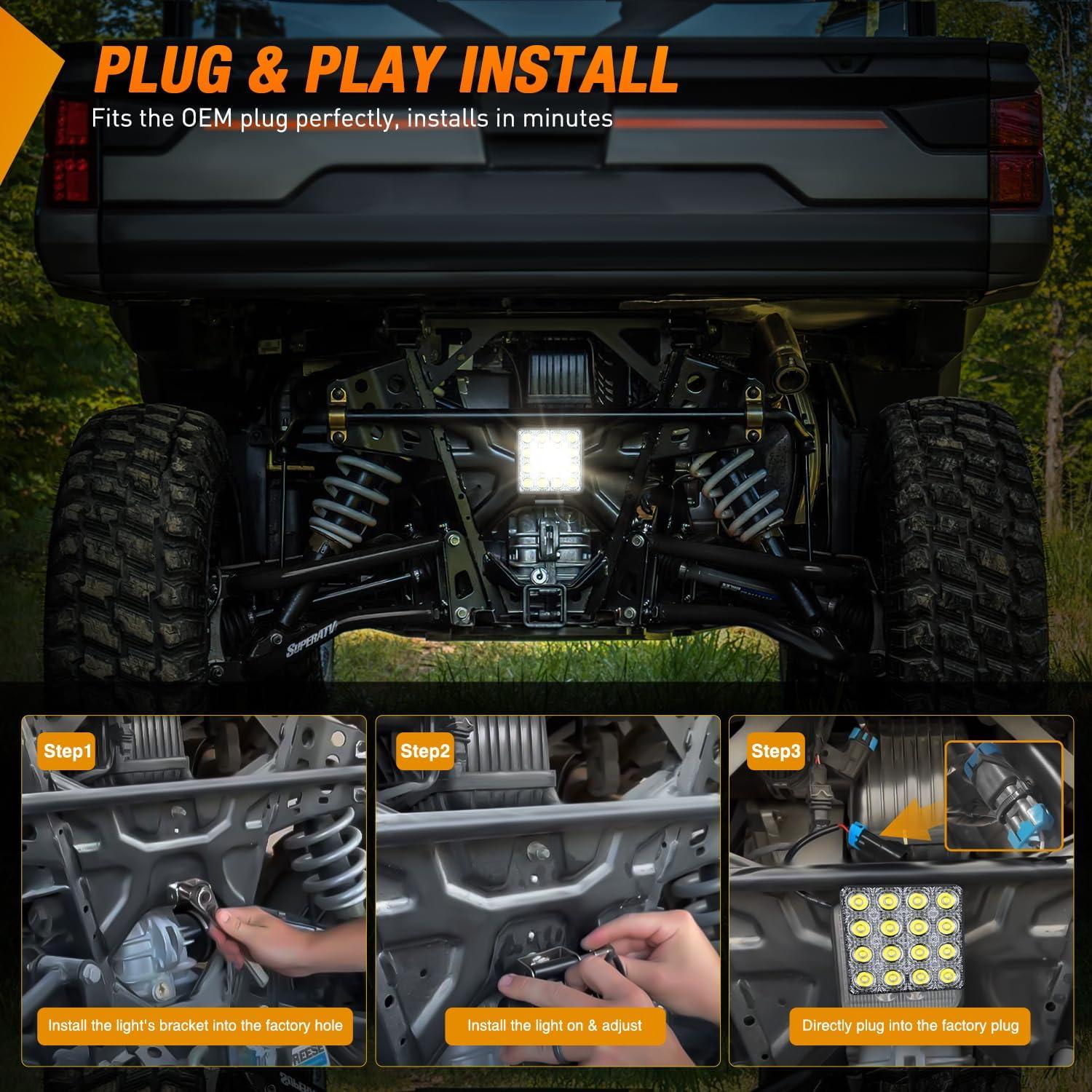 imageNilight Led Pods 2Pcs 18W 1260LM Flood Off Road Lights Super Bright Driving Work Fog Lamps for Trucks Pickup Golf Cart SUV ATV UTV 4x4 Van Camper Boat48W Ranger Backup Light