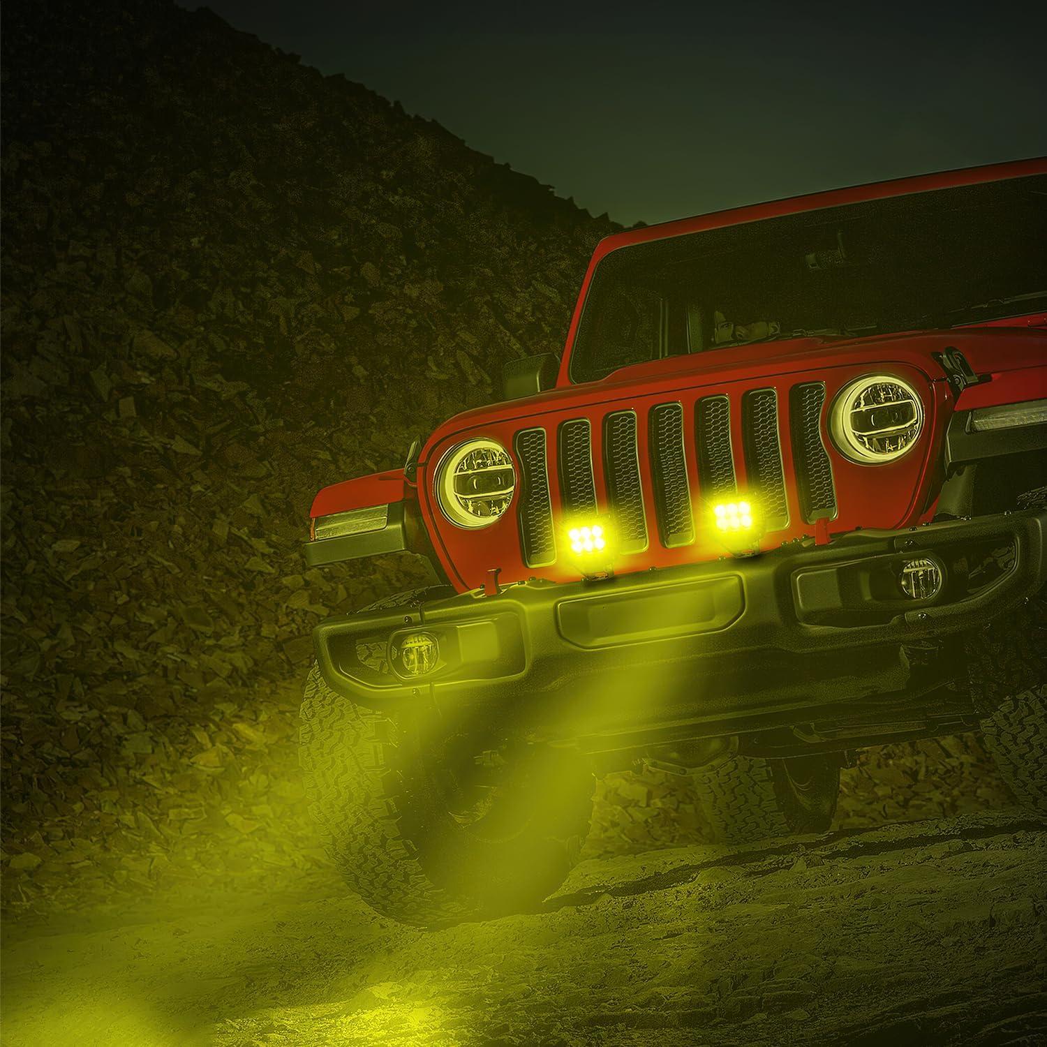 imageNilight Led Pods 2Pcs 18W 1260LM Spot Off Road Lights Super Bright Driving Fog Boat Lamp Work Lighting Bar for Trucks Van Camper Wagon Car Pickup Golf Cart ATV UTV SUV Boat 4x4Yellow