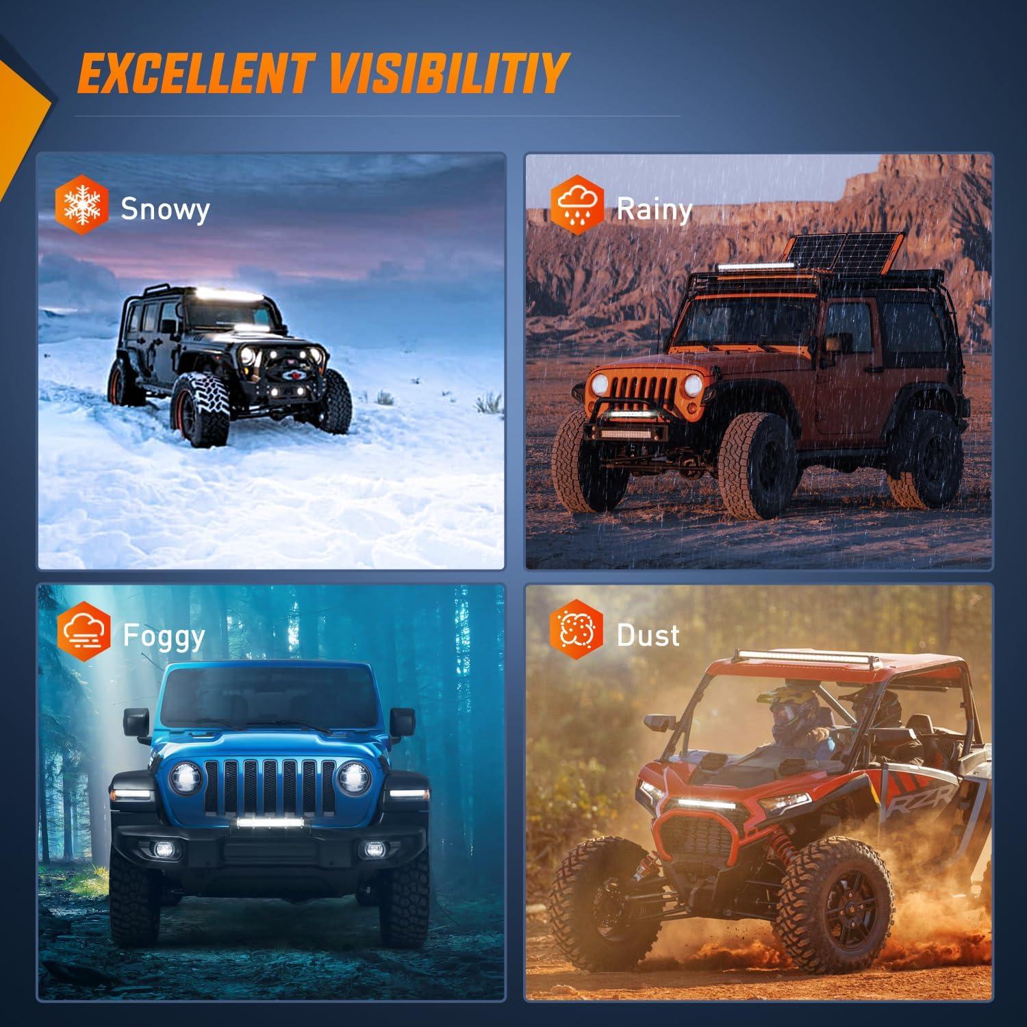 imageNilight Led Pods Light Bar Super Slim 2Pcs 7 Inch 30W Spot Driving Fog 3600LM Off Road Lighting for Trucks Pickup SUV ATV UTV Boat 4x4 Van Camper  2 Style MountingWhite 7Inch 16LED 2Pcs