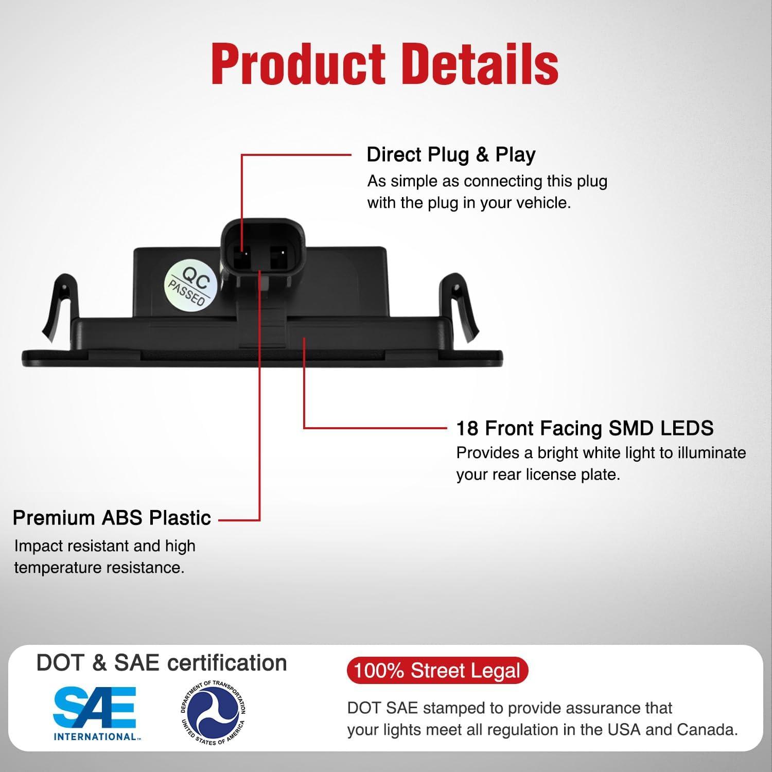 imageNilight License Plate Light Compatible with 1994 1995 1996 1997 1998 1999 2000 2001 Dodge Ram 1500 2500 3500 2002 RAM 2500 3500 6000K White 2PCS Pack20102014 Ford Mustang20072014 Lincoln MKX